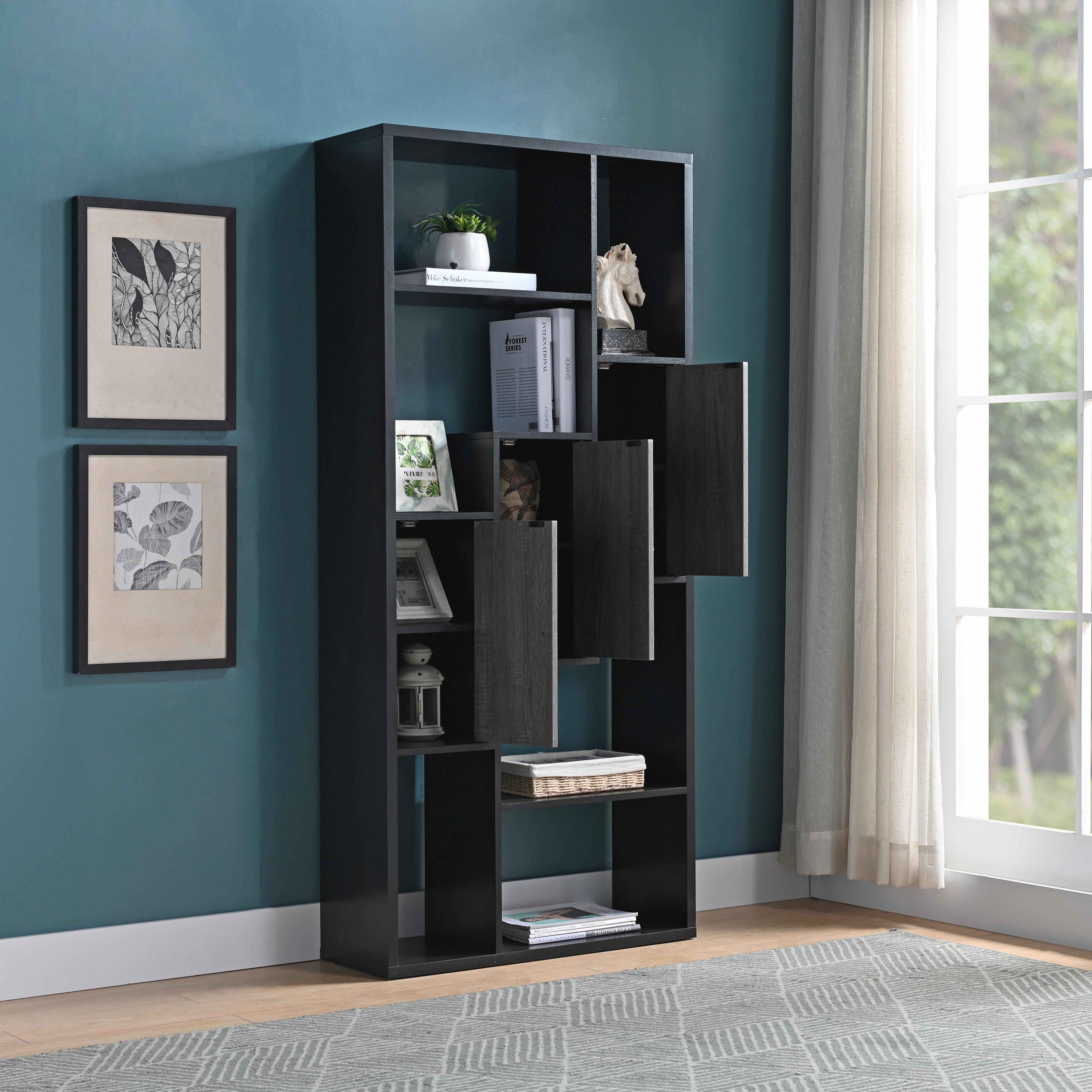 213041 | BOOKCASE - BLACK &amp; DISTRESSED GREY