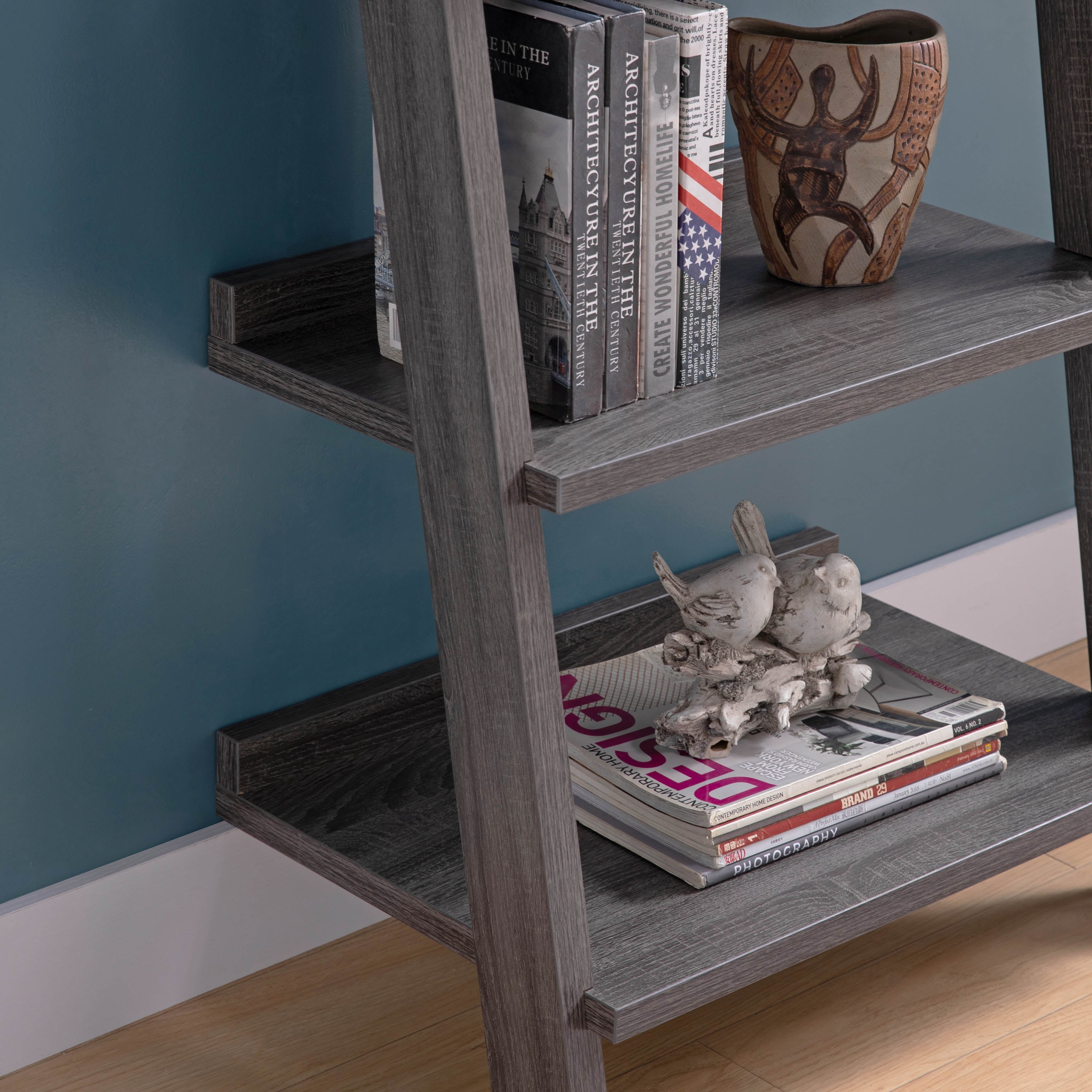 223068 | BOOKCASE LADDER (BOX 1.2.) - DISTRESSED GREY