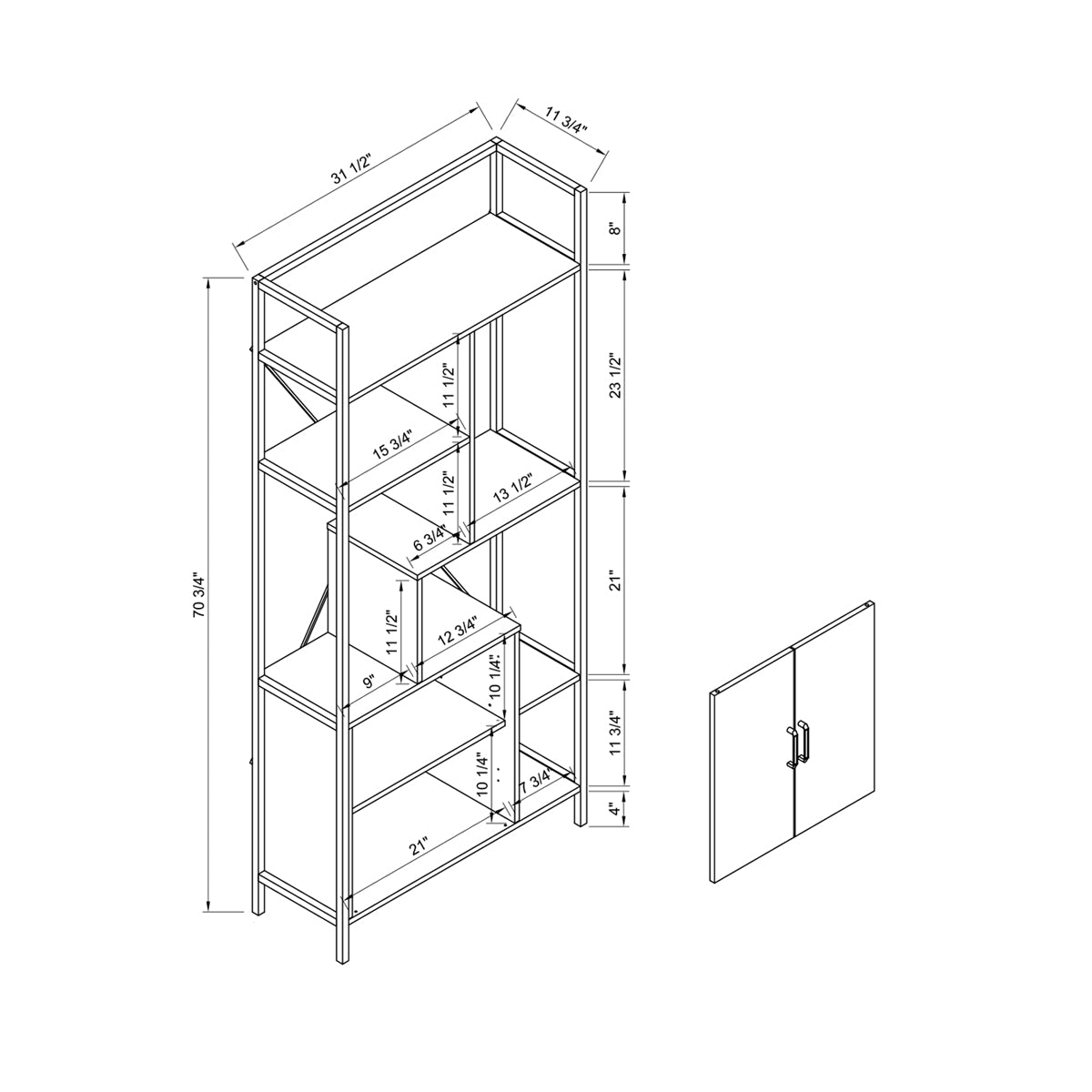 223084 | DISPLAY CABINET - WALNUT OAK &amp; BLACK