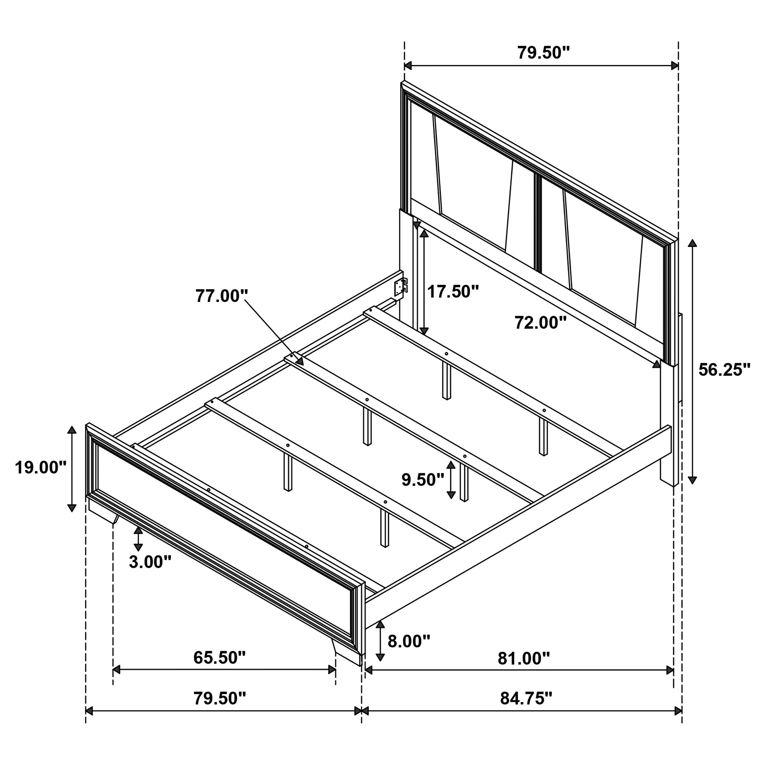 Janine 5-Piece Eastern King Bedroom Set Grey-223551KE-S5