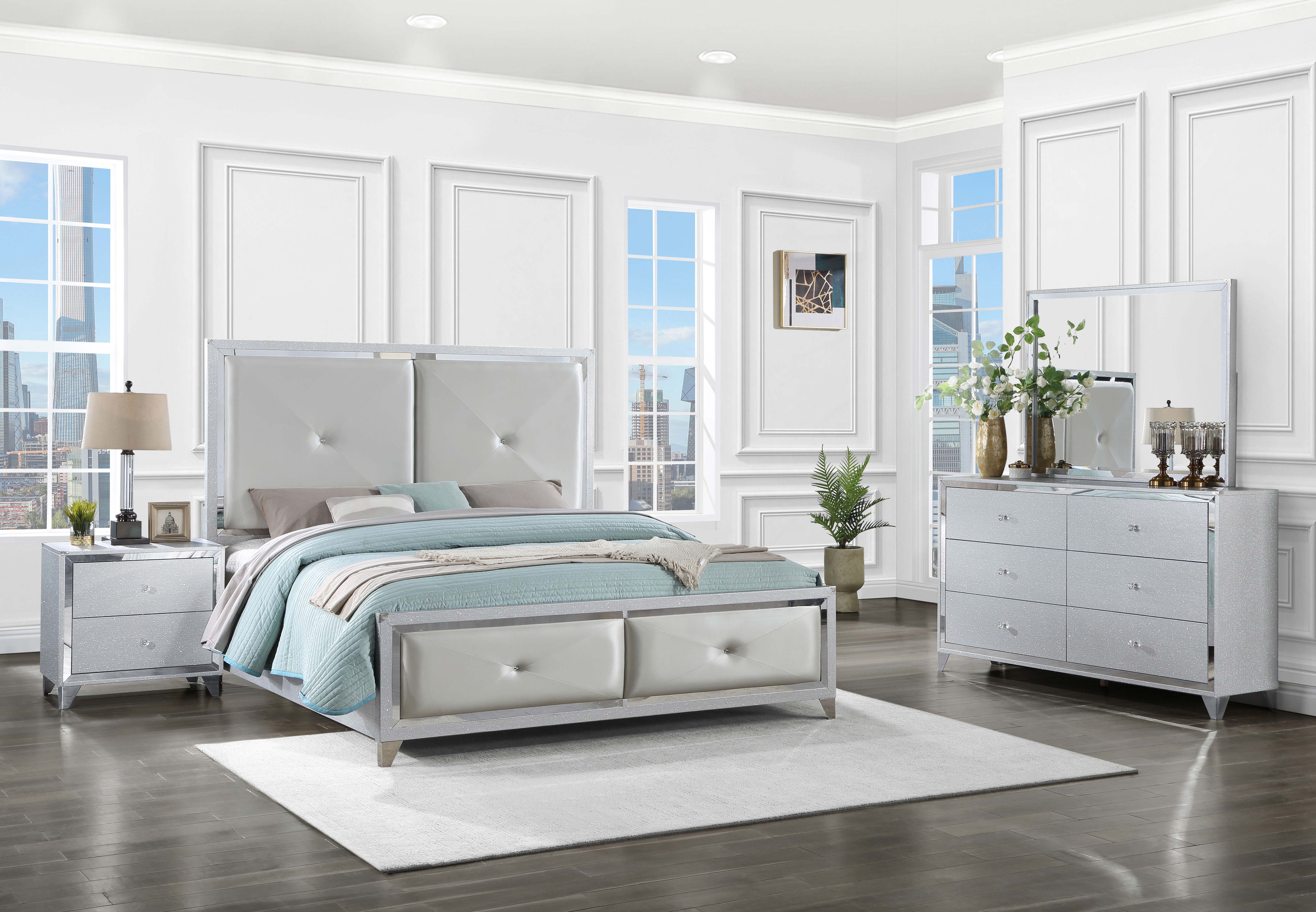 Larue 4-Piece Bedroom Set Silver- 224491 -S4