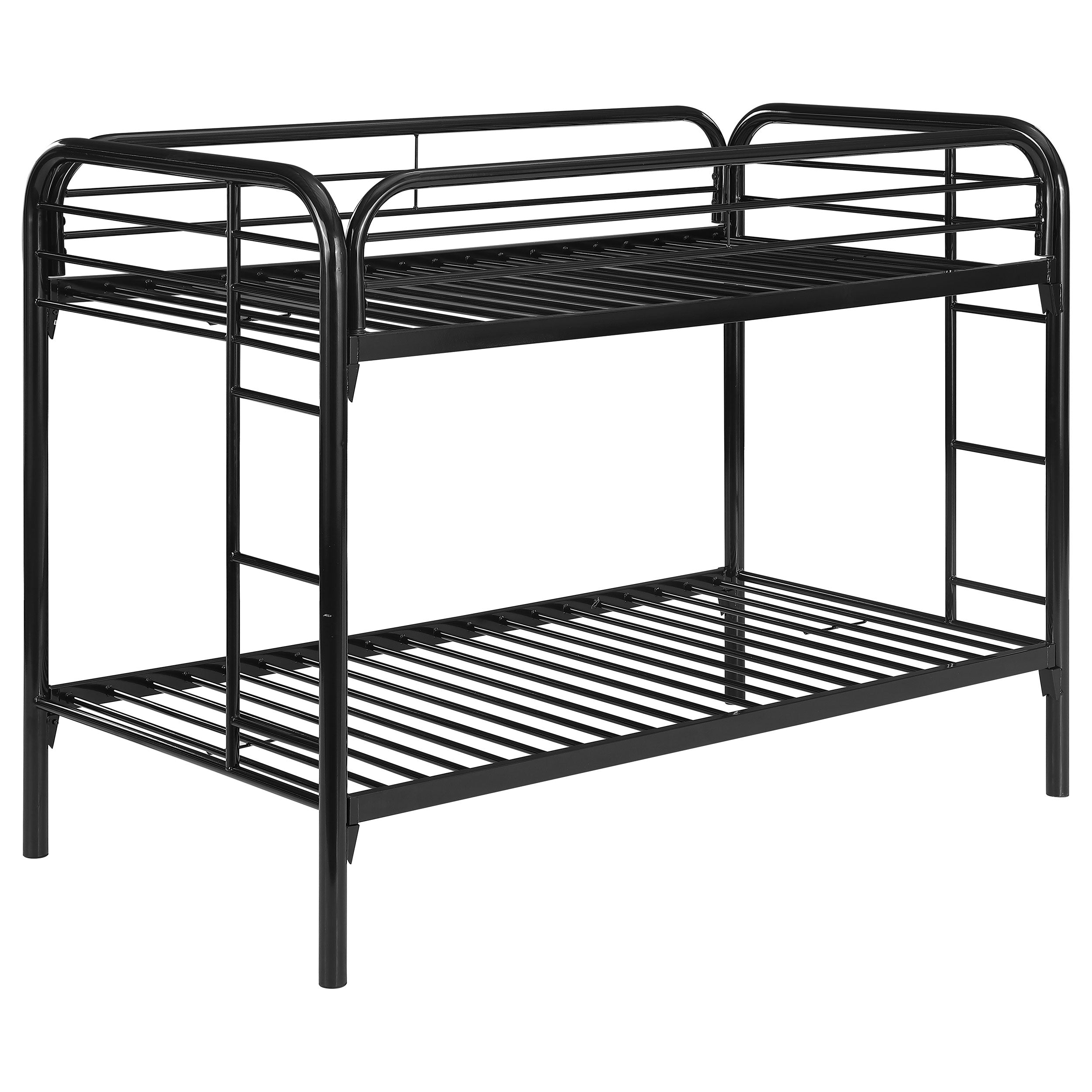 Morgan Metal Twin Over Twin Bunk Bed Black-2256K