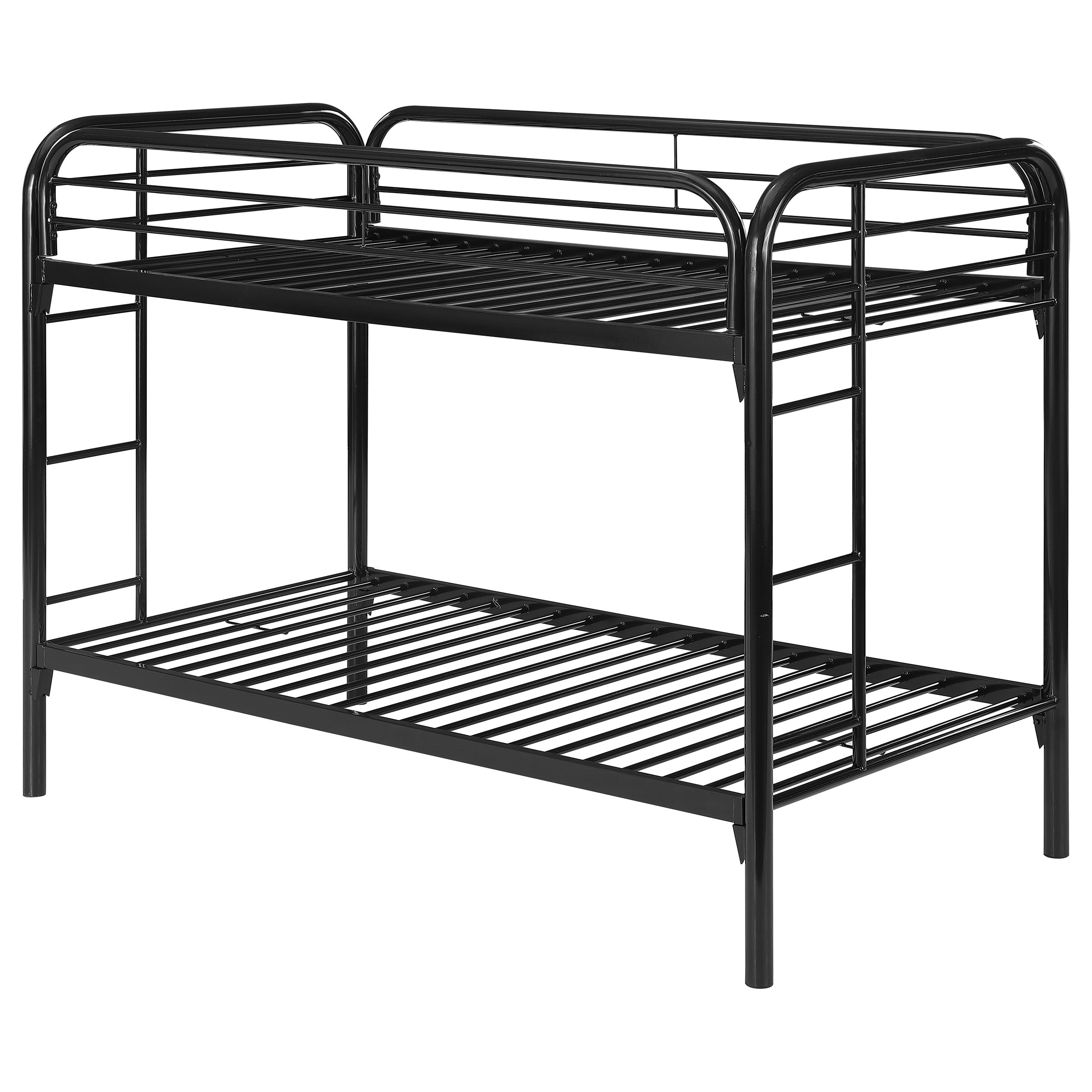 Morgan Metal Twin Over Twin Bunk Bed Black-2256K