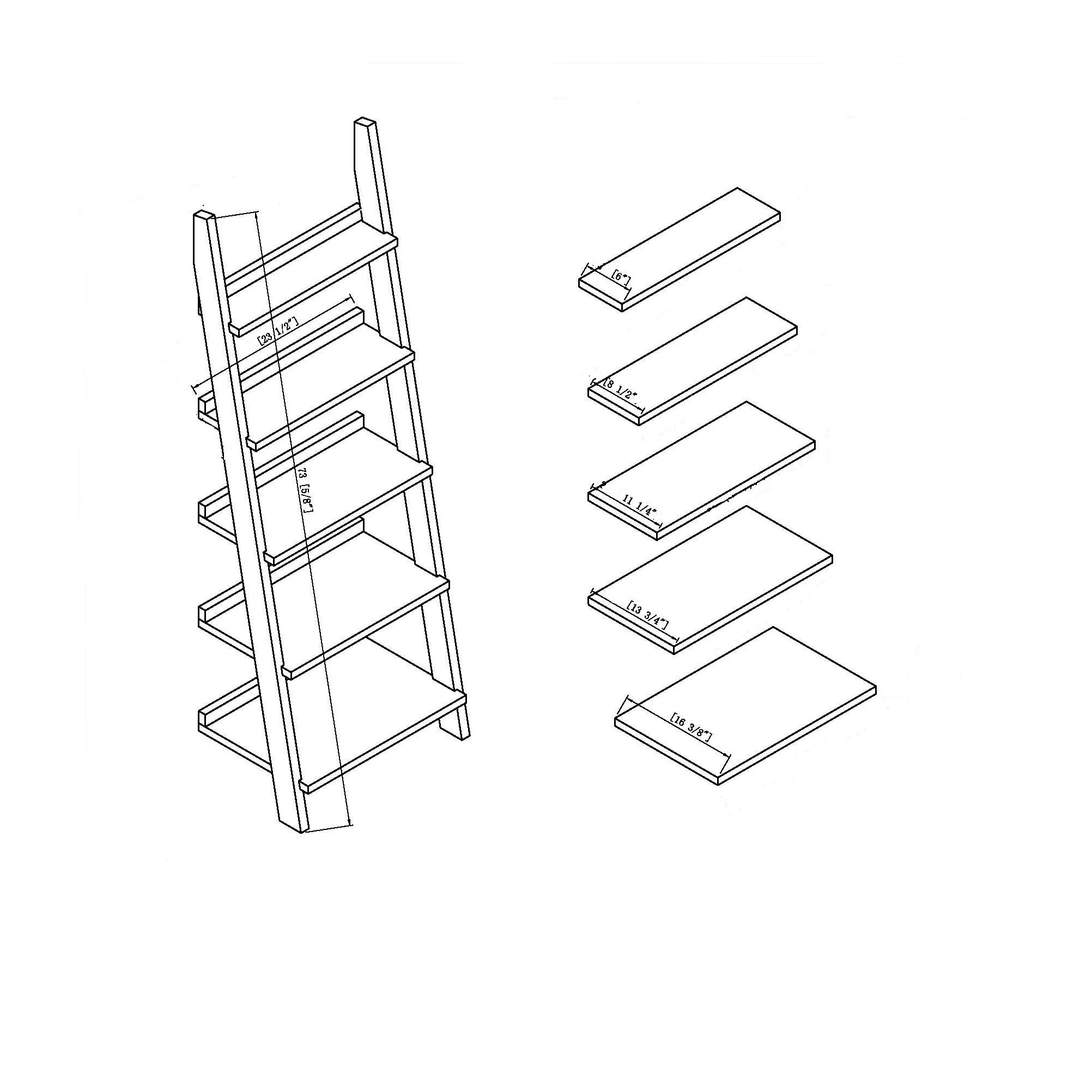 223068 | BOOKCASE LADDER (BOX 1.2.) - DISTRESSED GREY