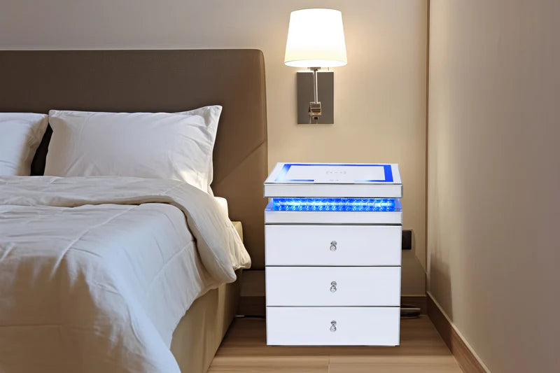 VANITII LED Bedside Table with Wireless Charger   X-BEDS-LED-01