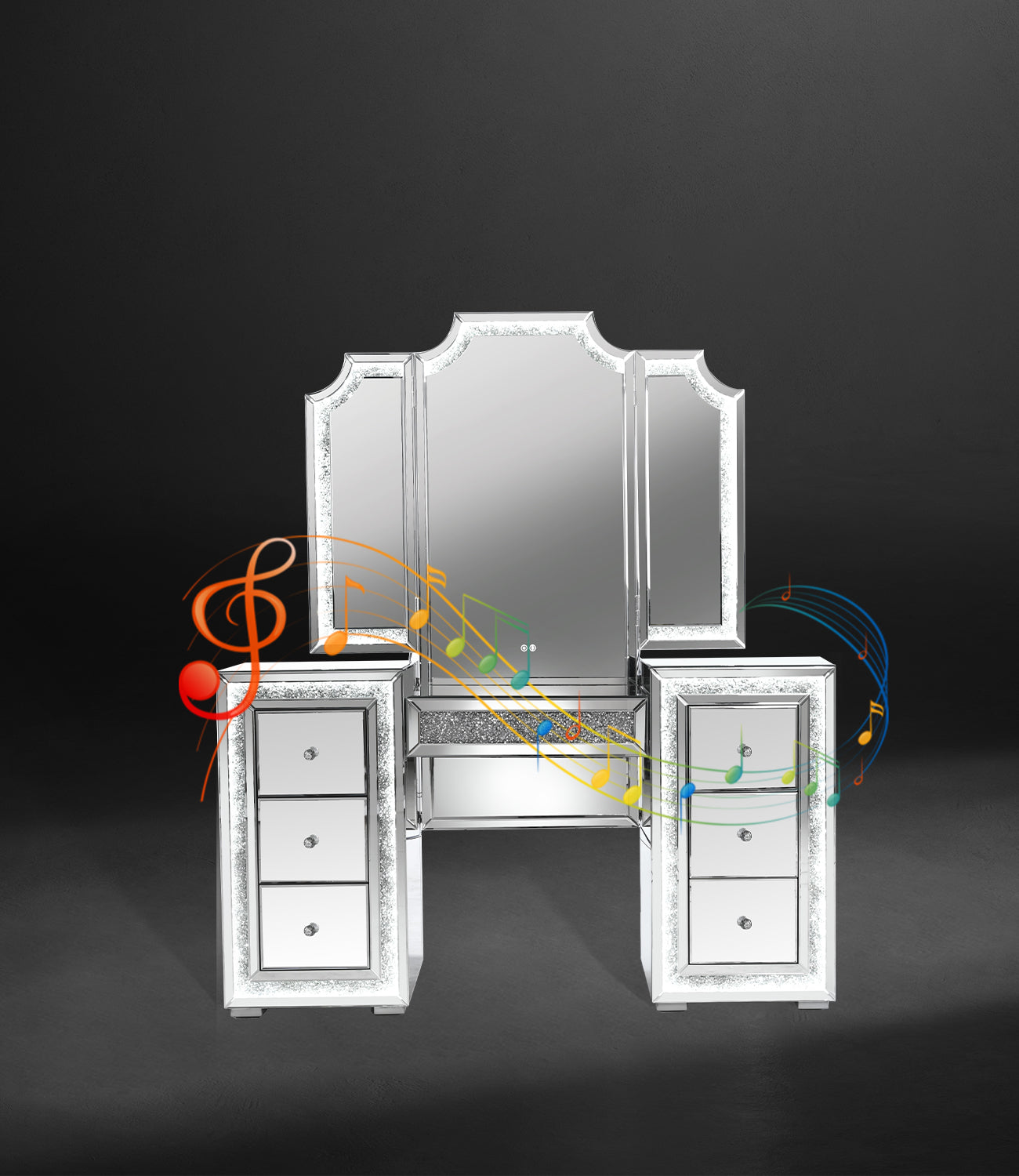 VANITII Mirrored Vanity With LED Lights   X-C-MIR-TAB-LED-03-01~04