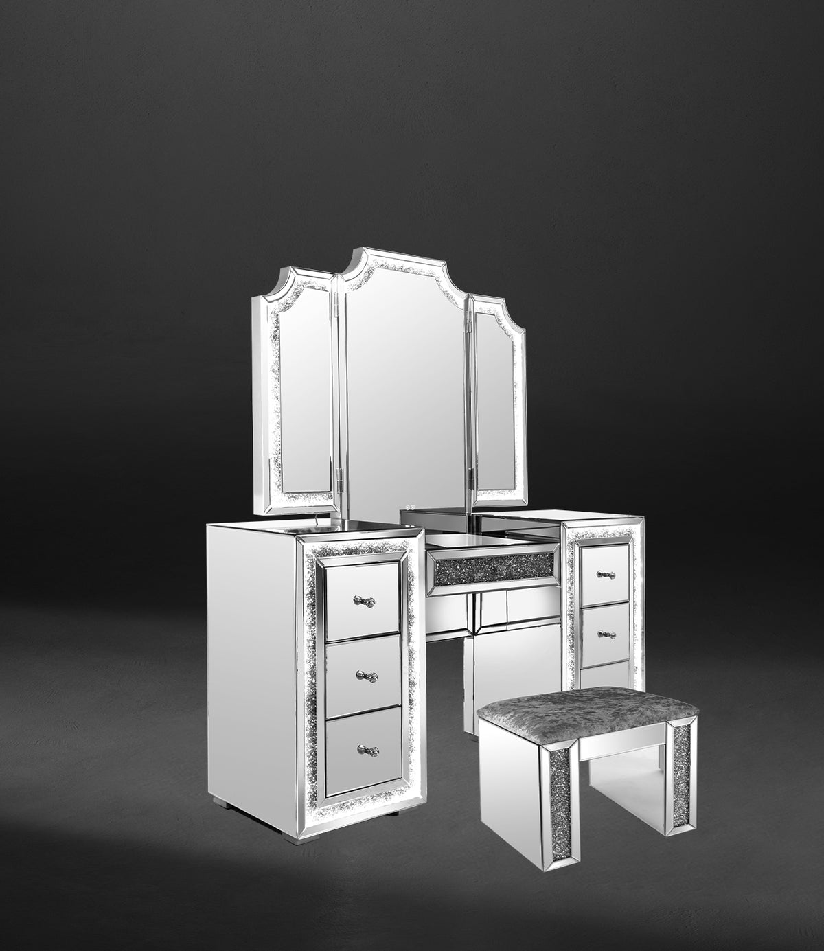 VANITII Mirrored Vanity With LED Lights   X-C-MIR-TAB-LED-03-01~04