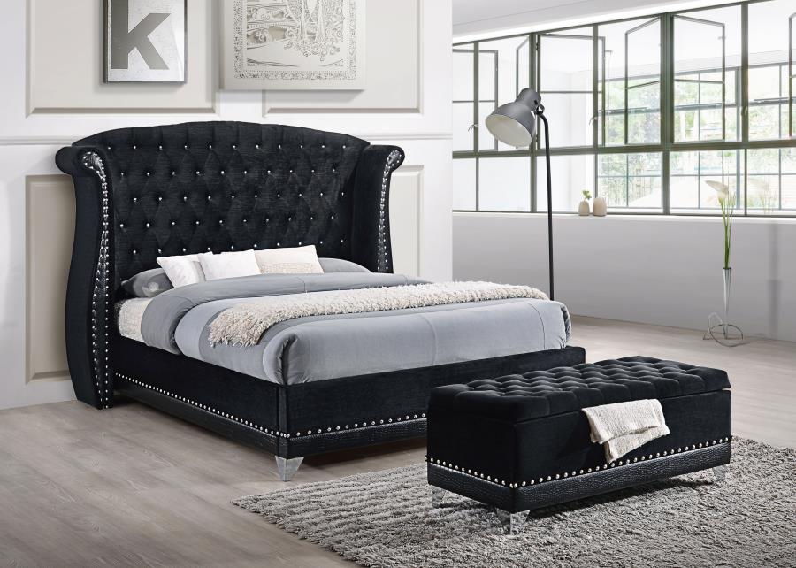 Barzini Tufted Upholstered Bed Black