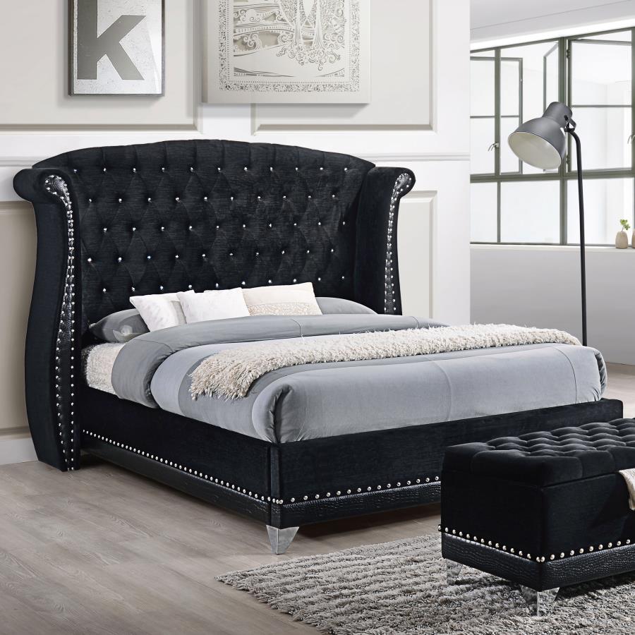 Barzini Tufted Upholstered Bed Black