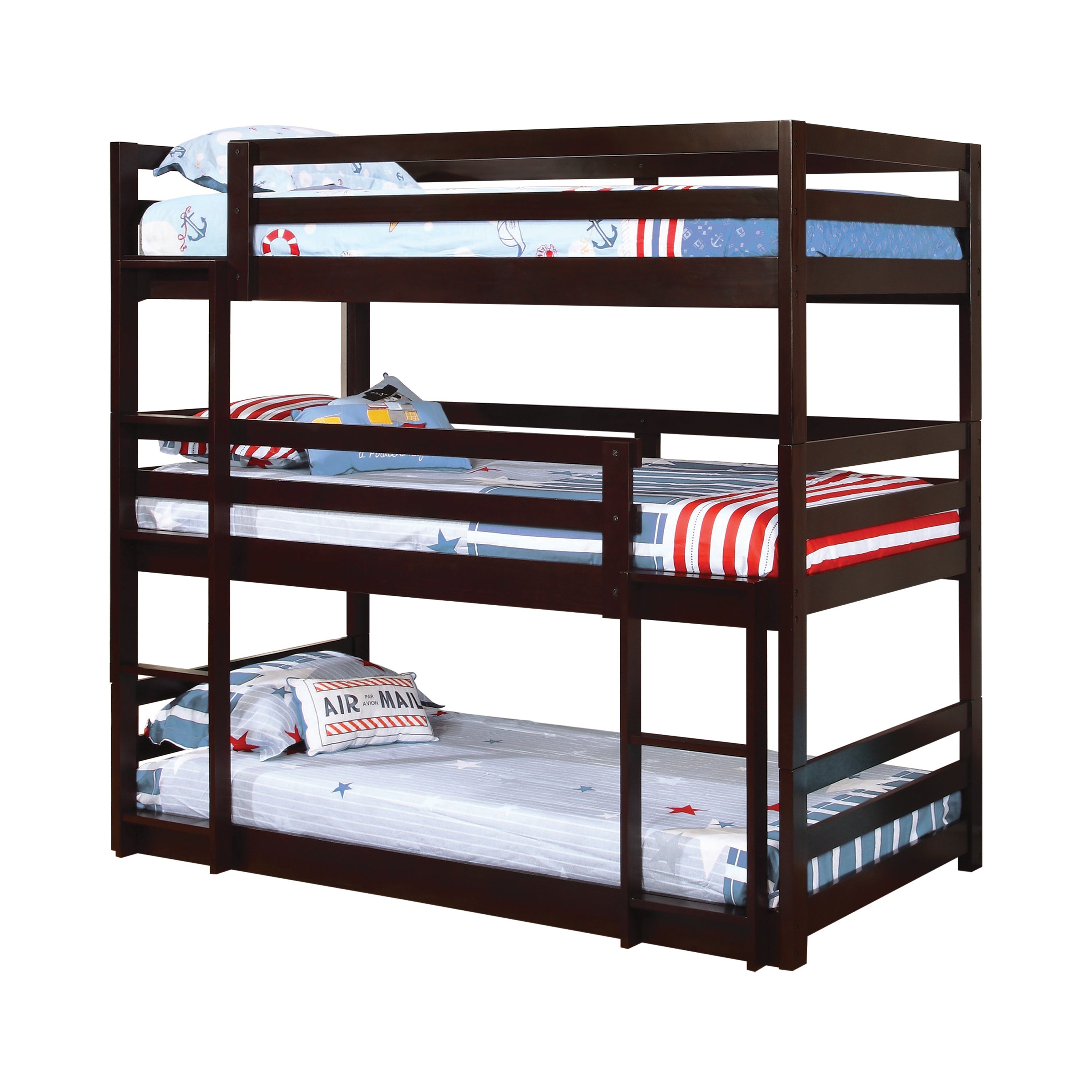 Sandler Twin Triple Bunk Bed Cappuccino-400302