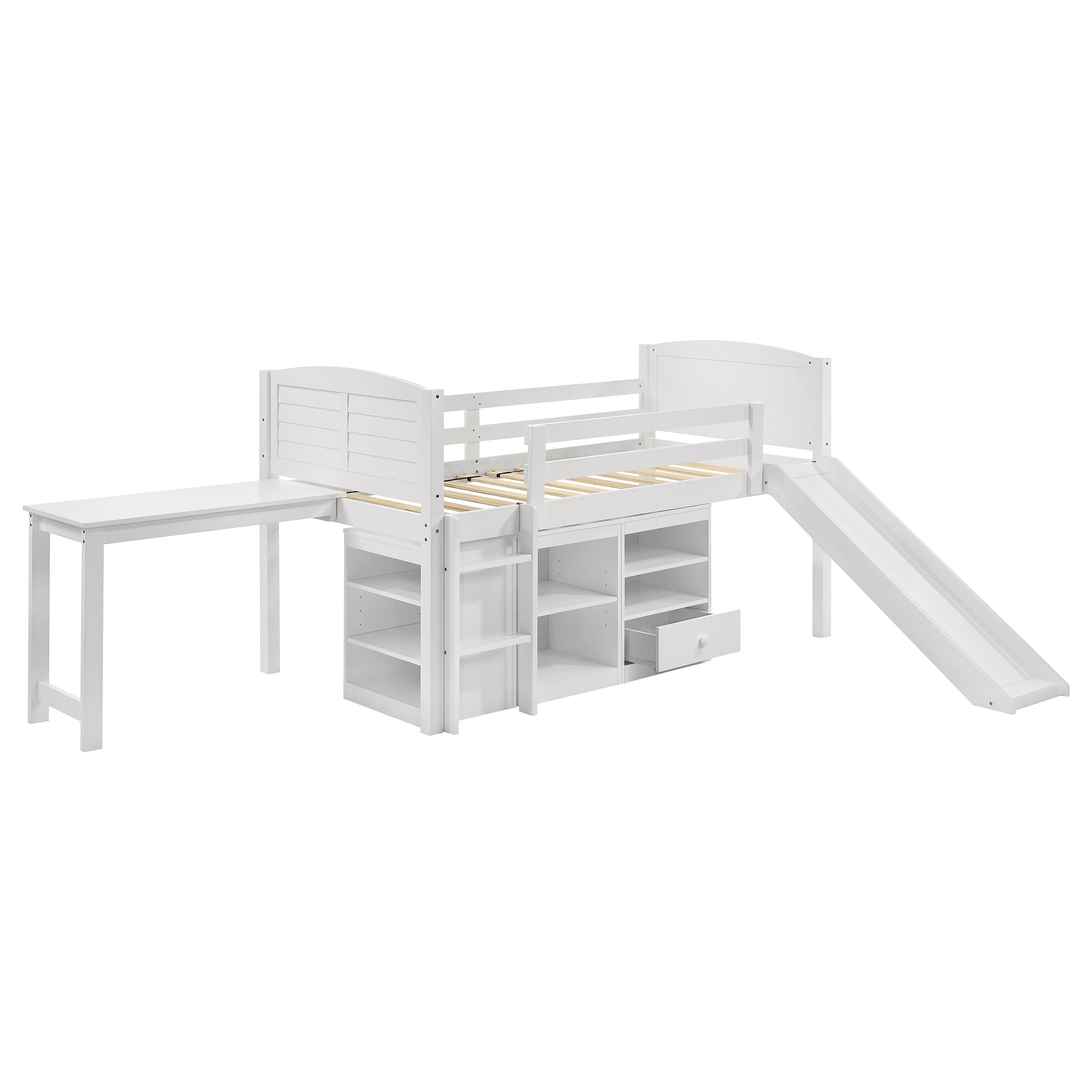 Millie Twin Workstation Loft Bed White-400330T