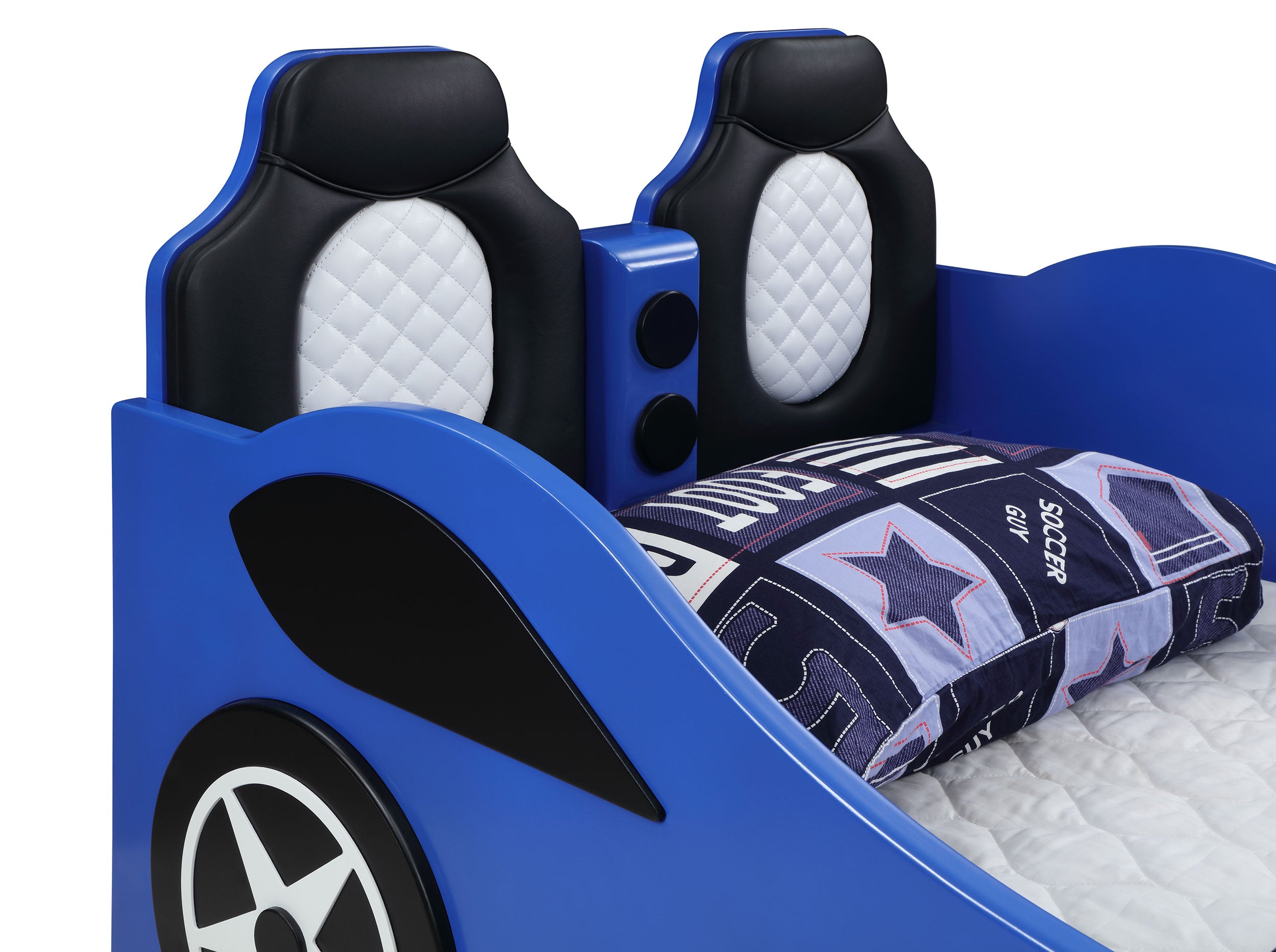 Cruiser Car Themed Twin Bed With Underglow Lights Blue-400478