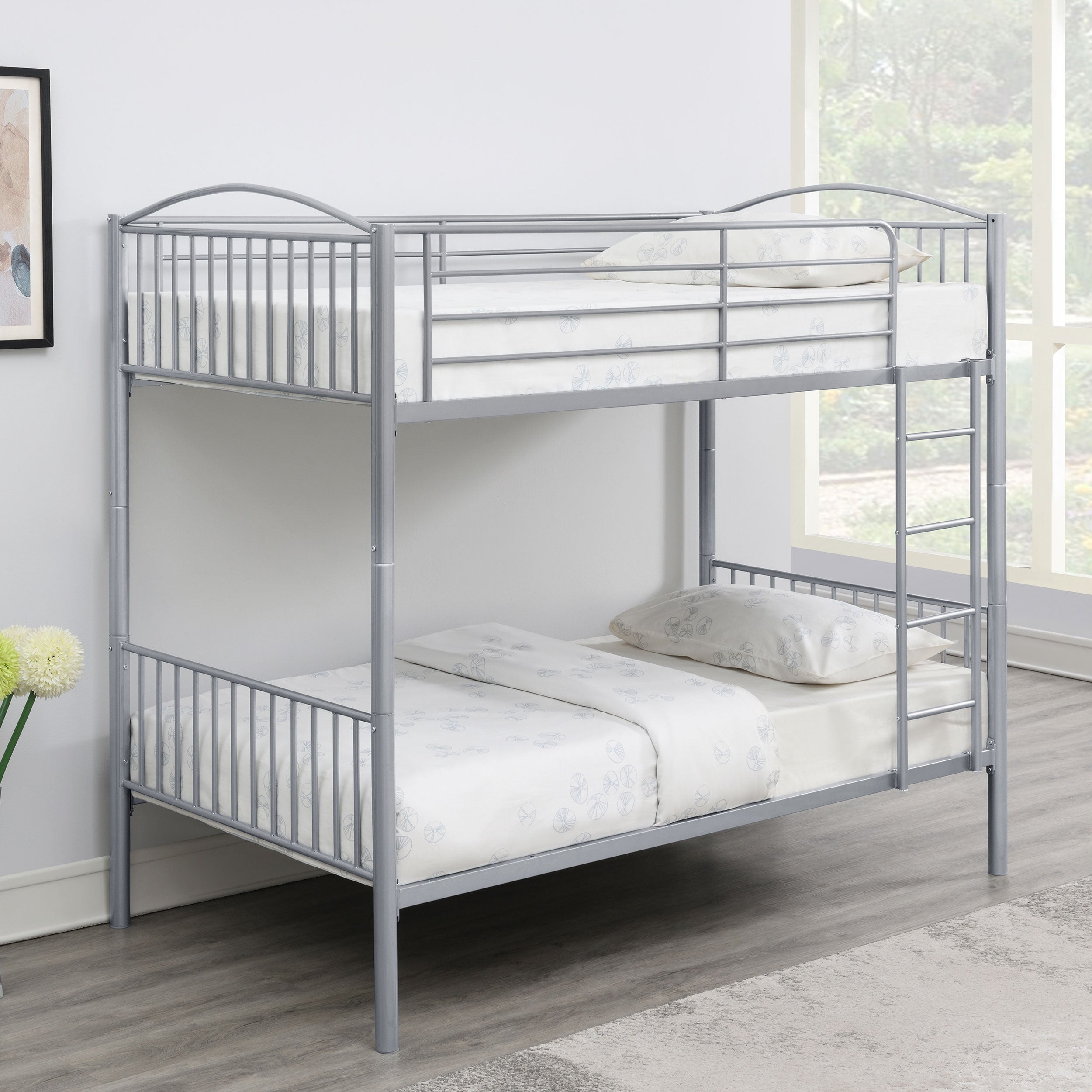 Anson Twin Over Twin Bunk Bed Silver-400730T