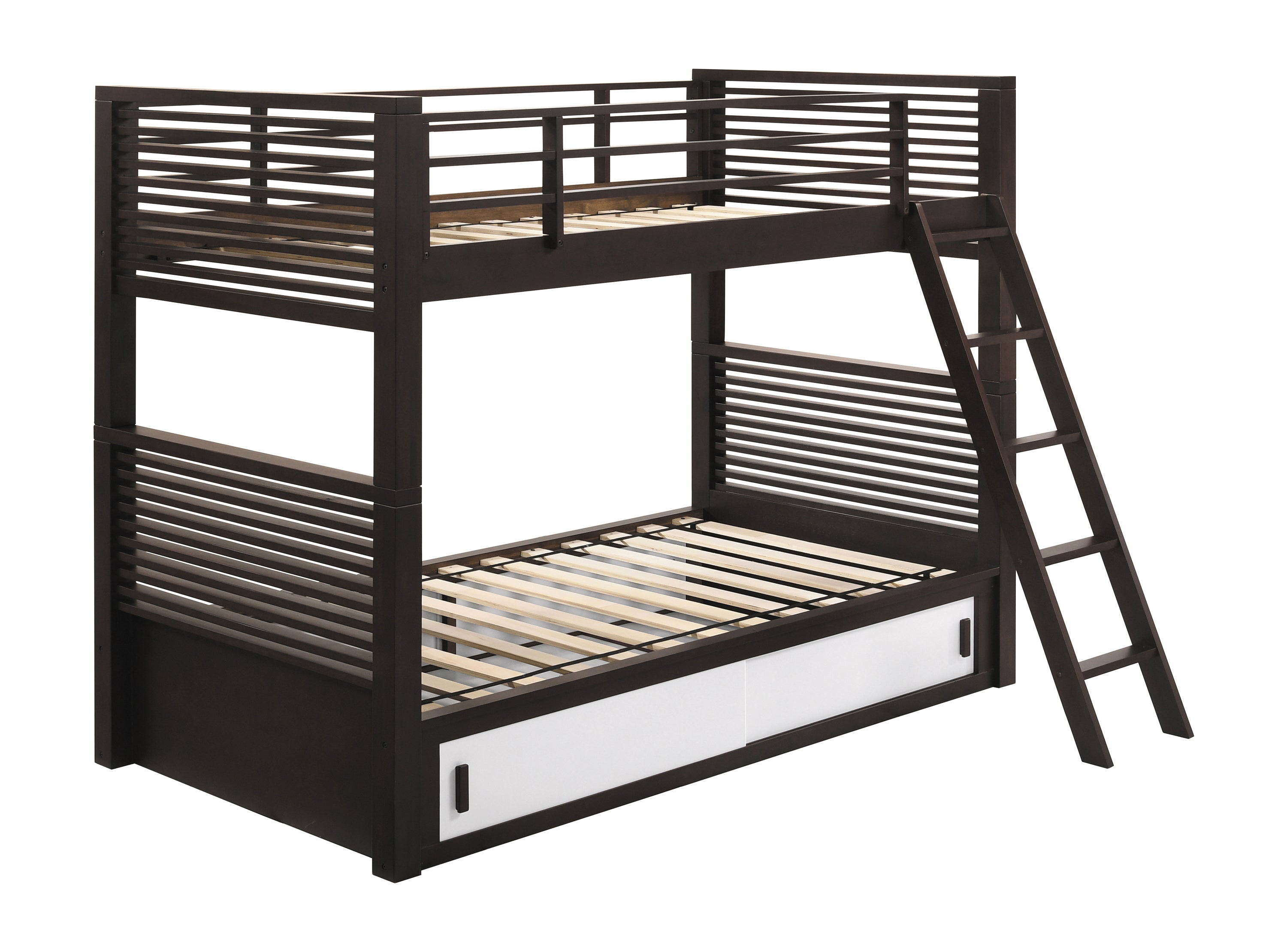 Oliver Wood Twin Over Twin Bunk Bed Java-400736T