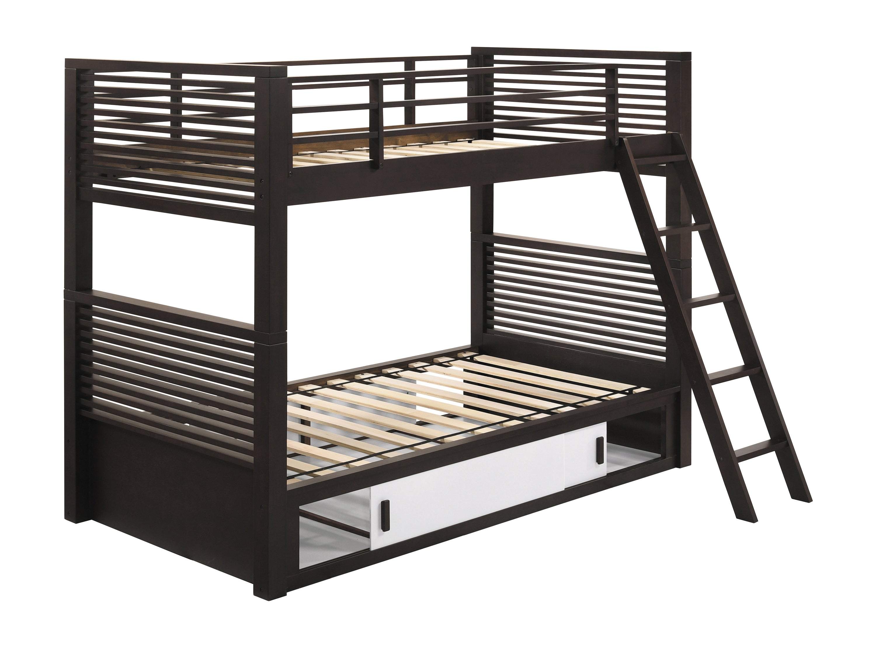 Oliver Wood Twin Over Twin Bunk Bed Java-400736T