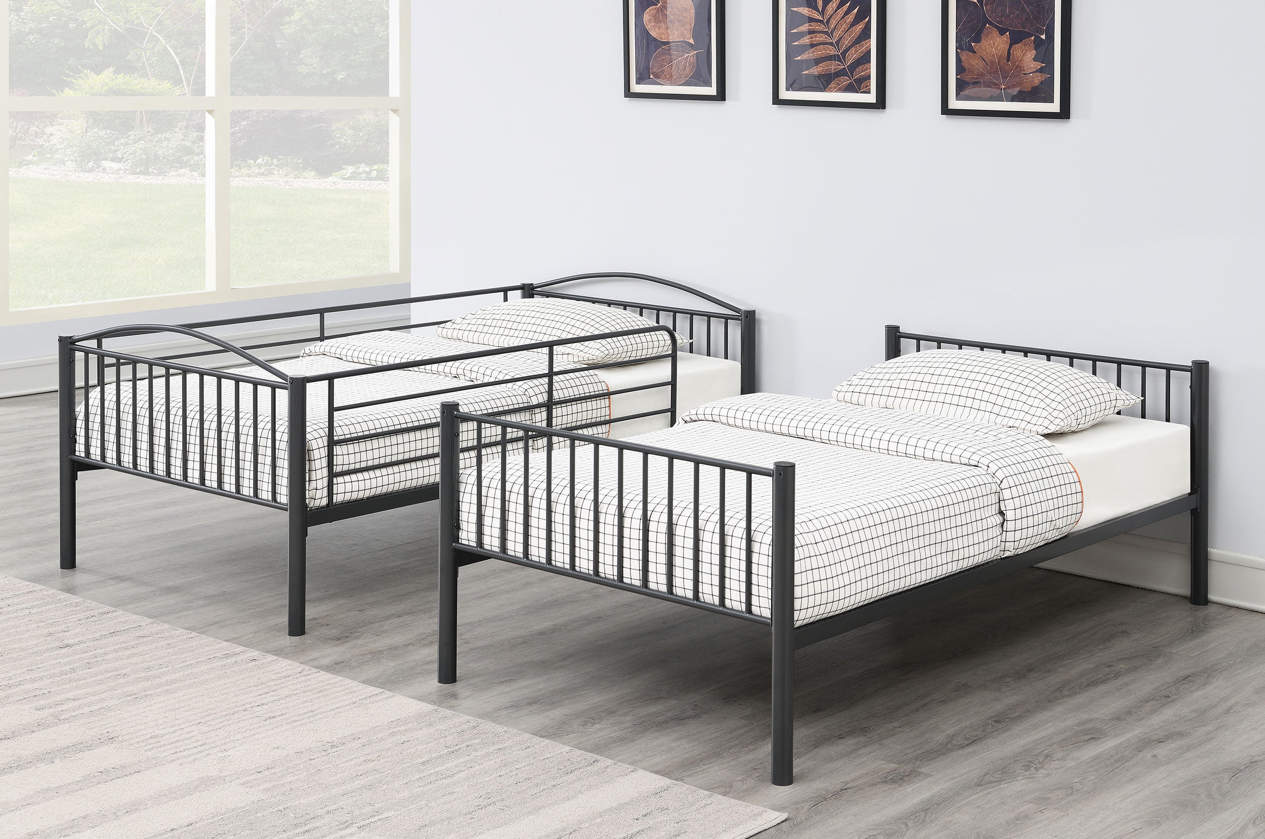 Anson Twin Over Twin Bunk Bed Gunmetal-400739T