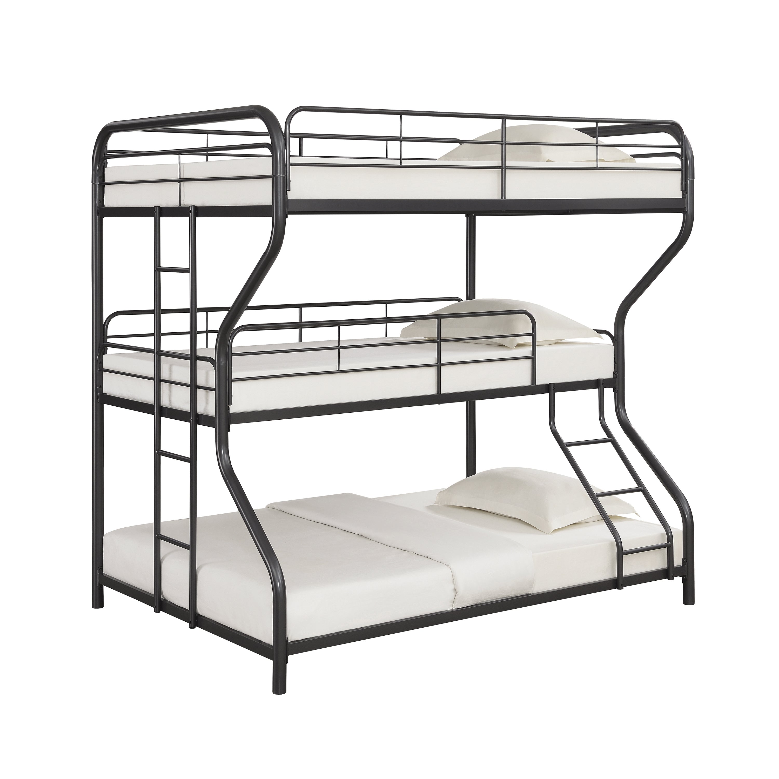 Garner Full Over Twin Over Full Triple Bunk Bed Gunmetal-400778