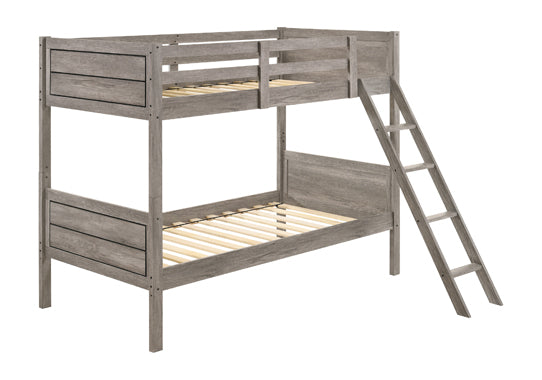 Ryder Wood Twin Over Full Bunk Bed Weathered Taupe- 400819