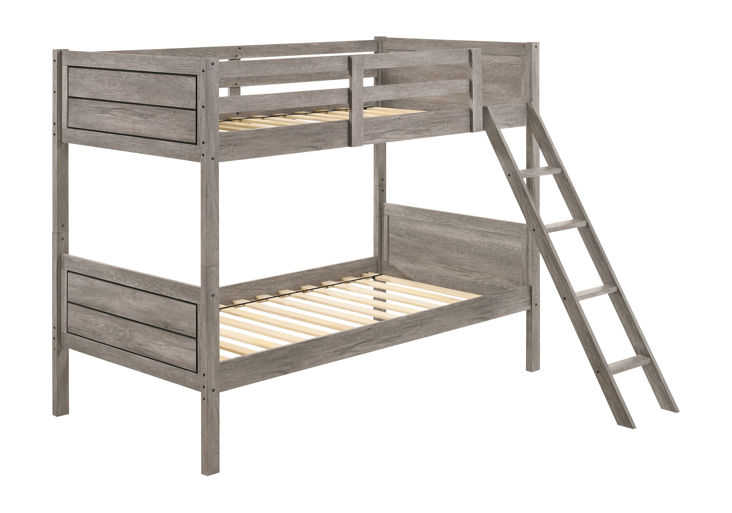 Ryder Wood Twin Over Twin Bunk Bed Weathered Taupe-400818