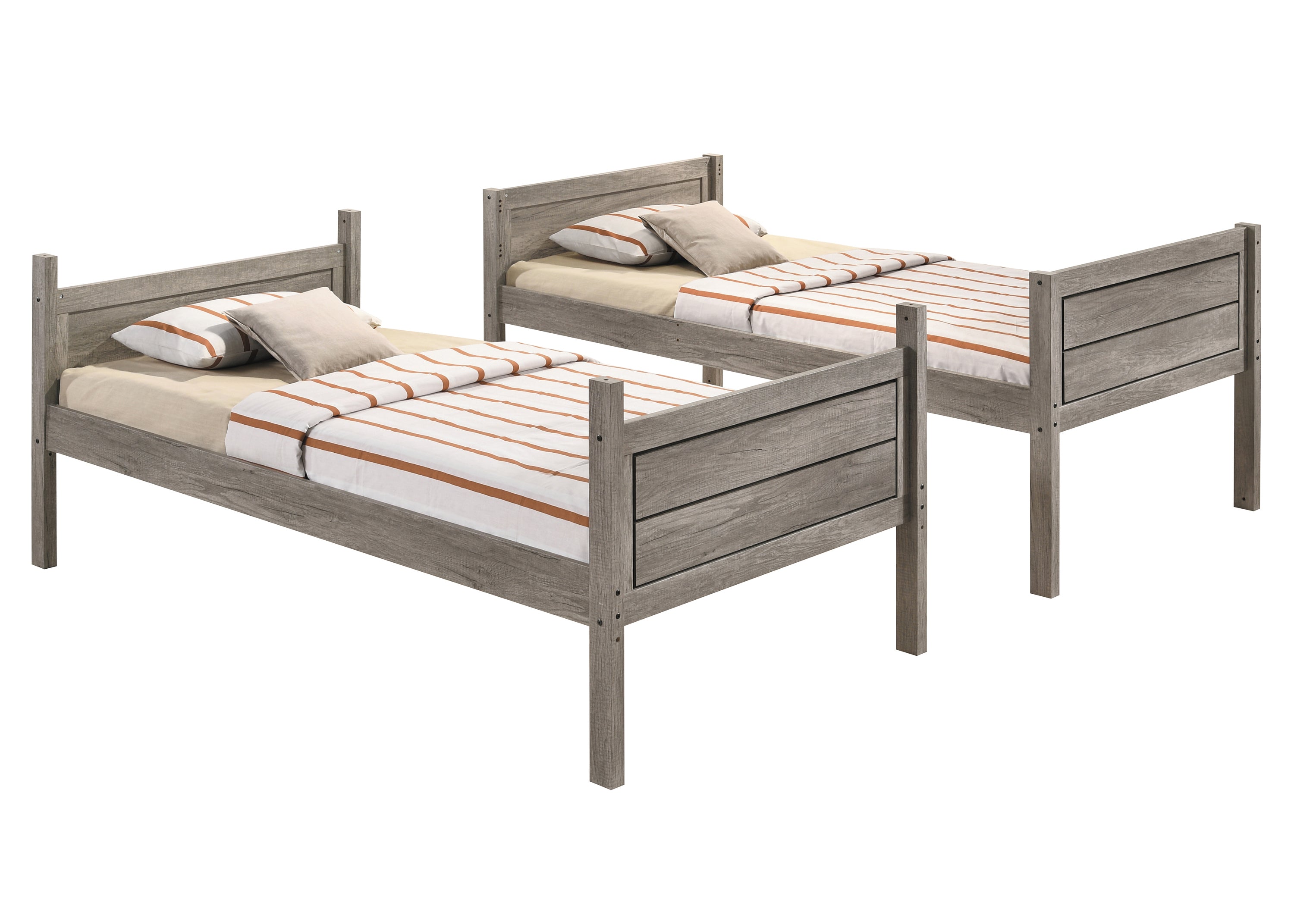 Ryder Wood Twin Over Twin Bunk Bed Weathered Taupe-400818