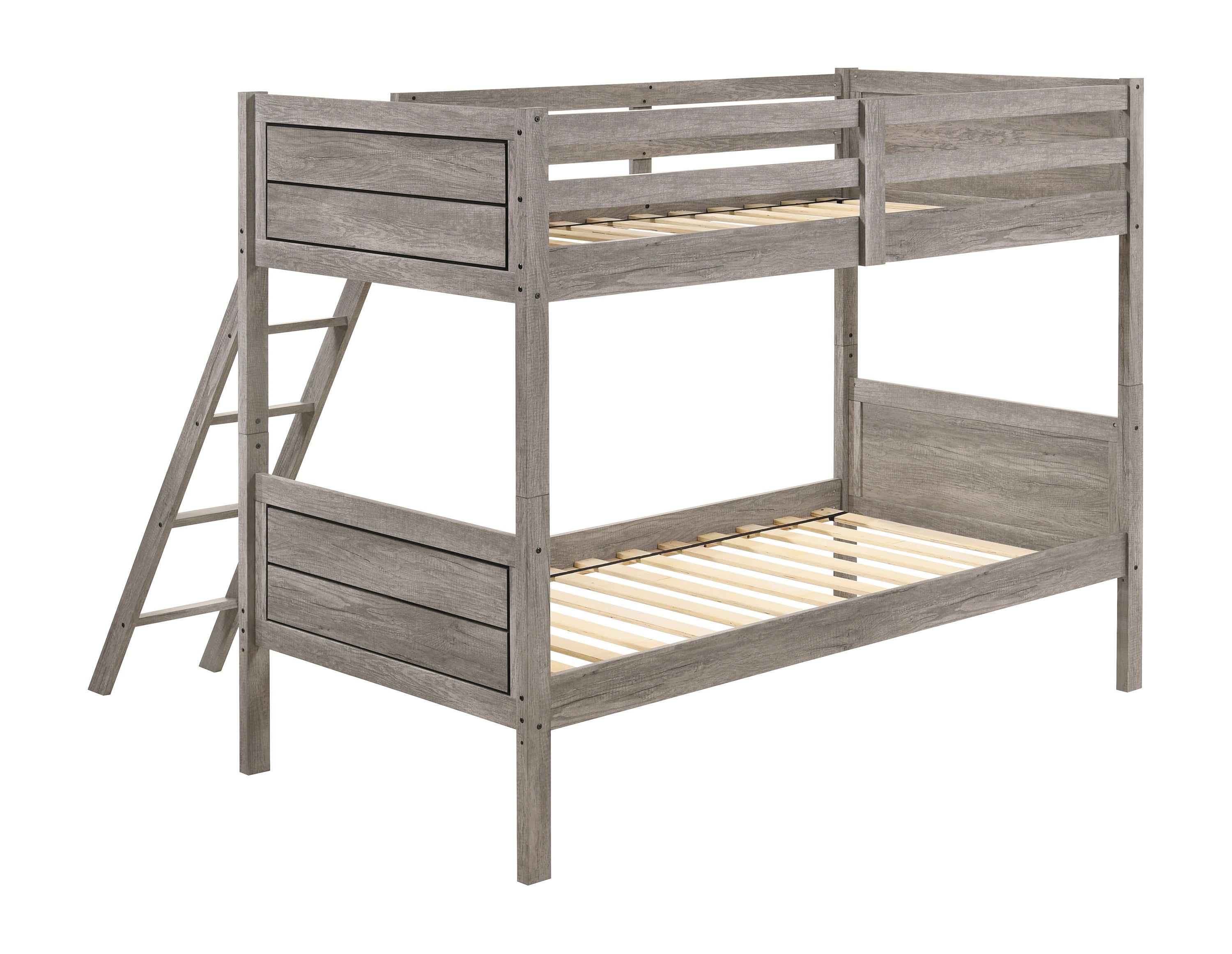 Ryder Wood Twin Over Twin Bunk Bed Weathered Taupe-400818