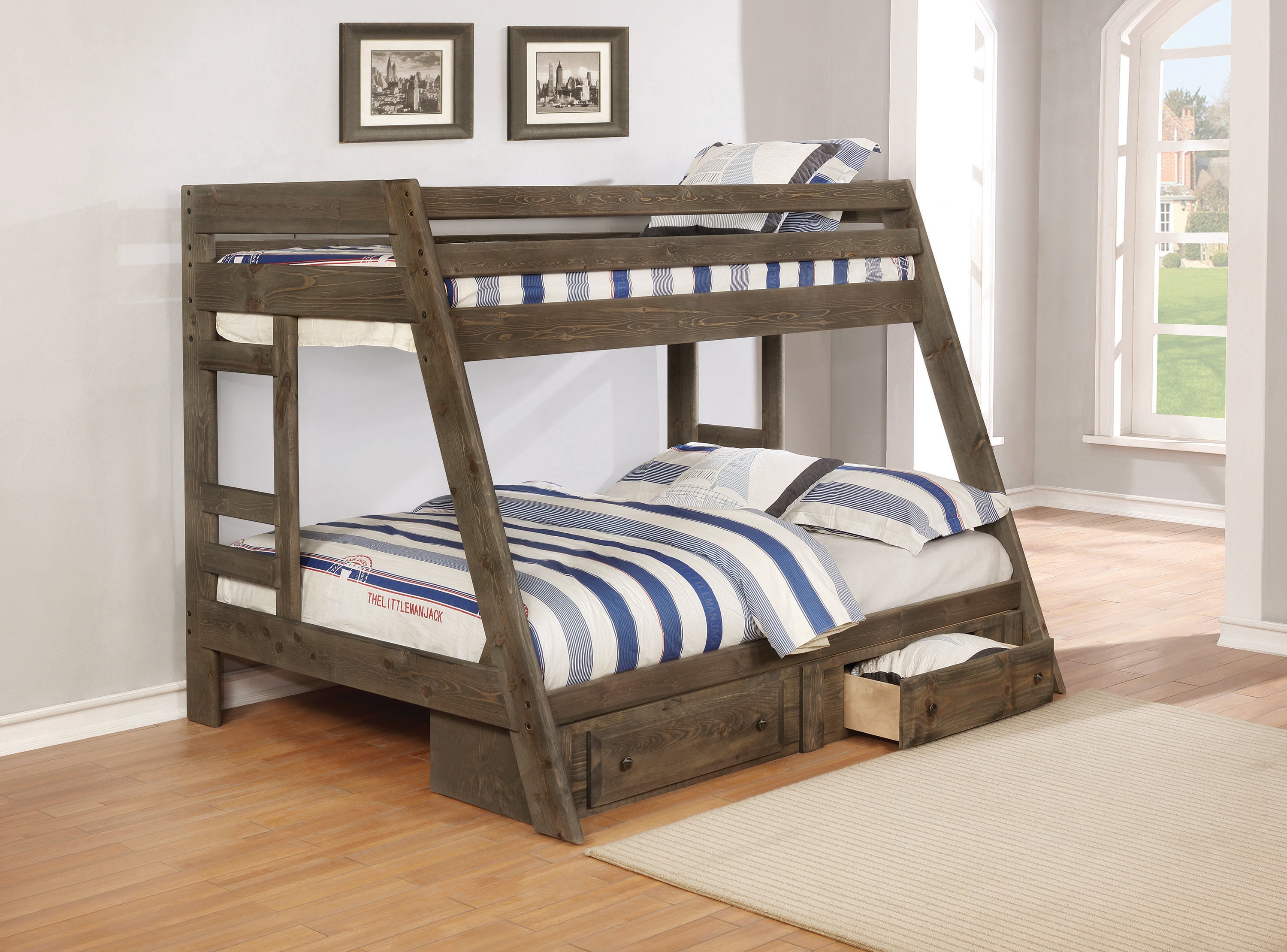 Wrangle Hill Twin Over Full Bunk Bed Gun Smoke-400830