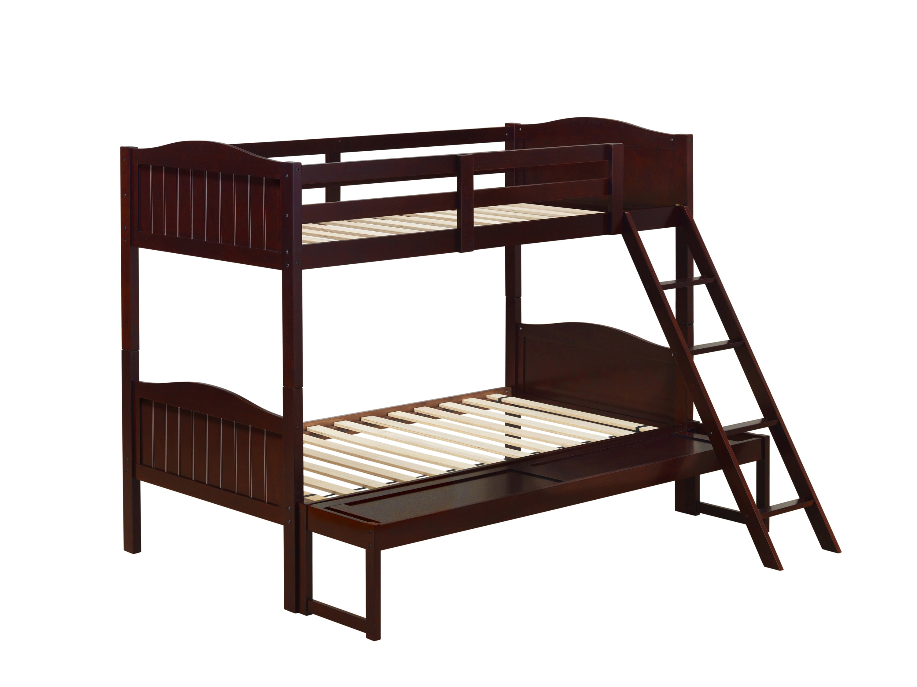 Arlo Twin Over Full Bunk Bed With Ladder Espresso-405054BRN