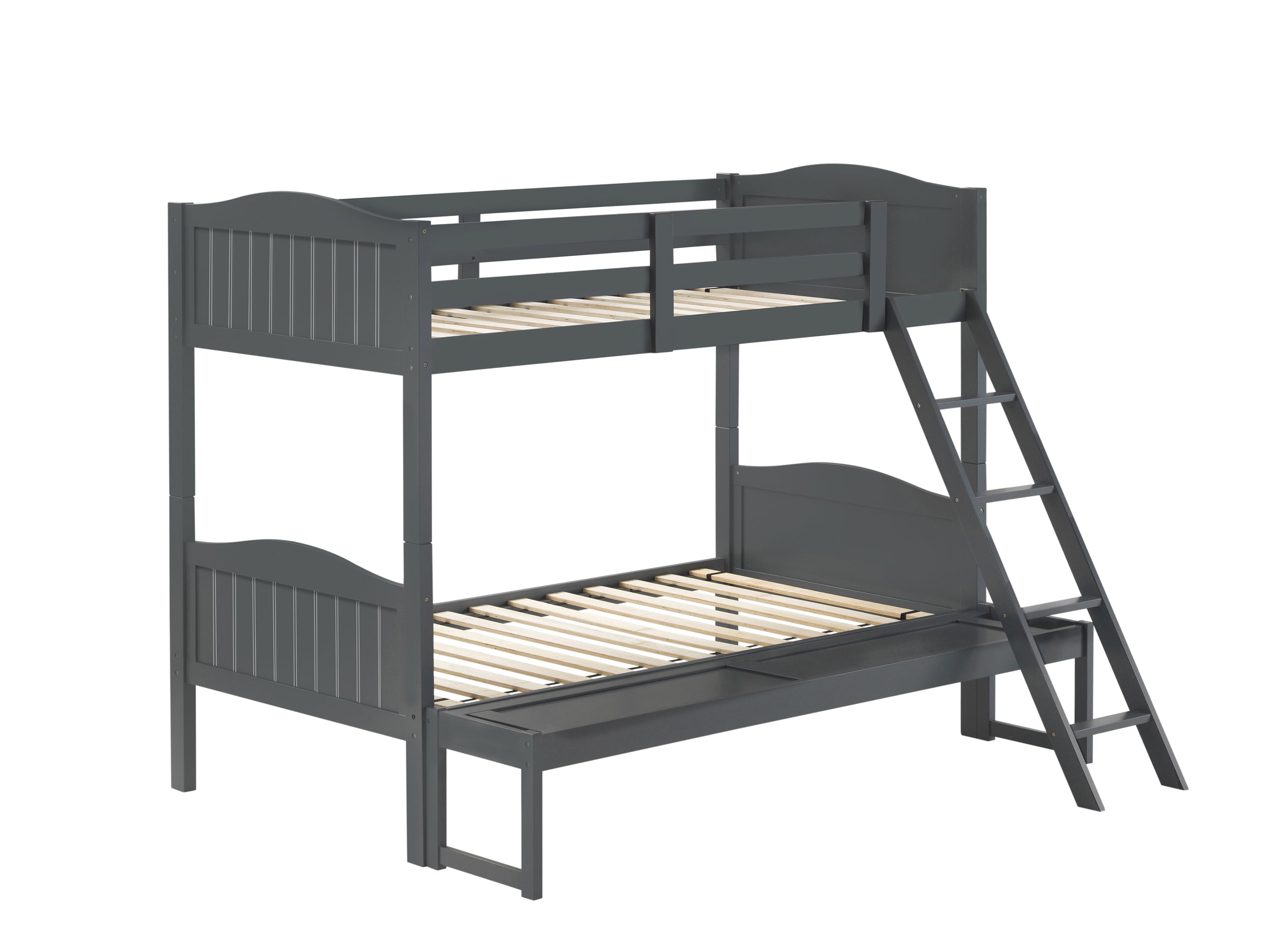 Arlo Twin Over Full Bunk Bed With Ladder Grey-405054GRY