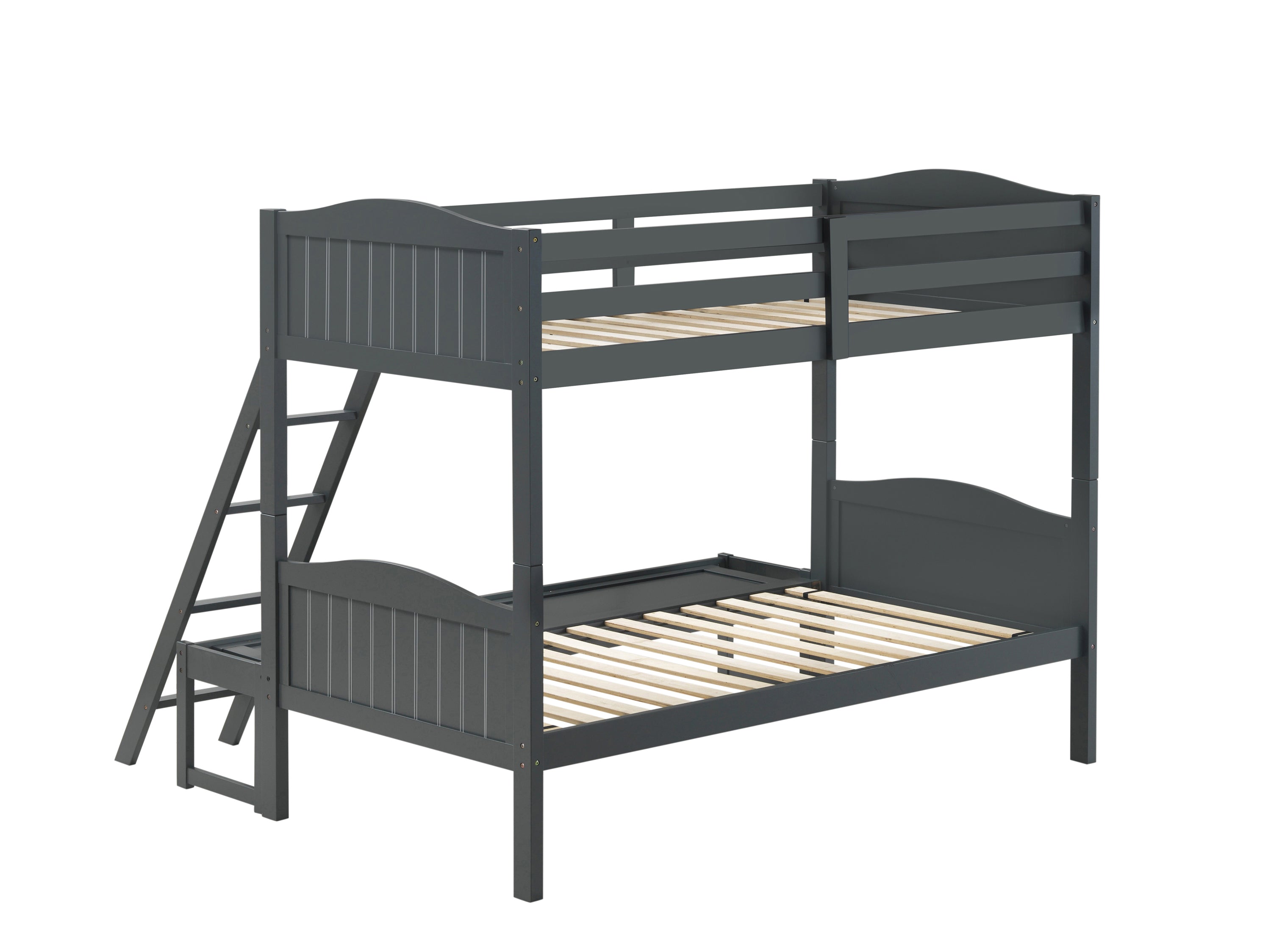 Arlo Twin Over Full Bunk Bed With Ladder Grey-405054GRY