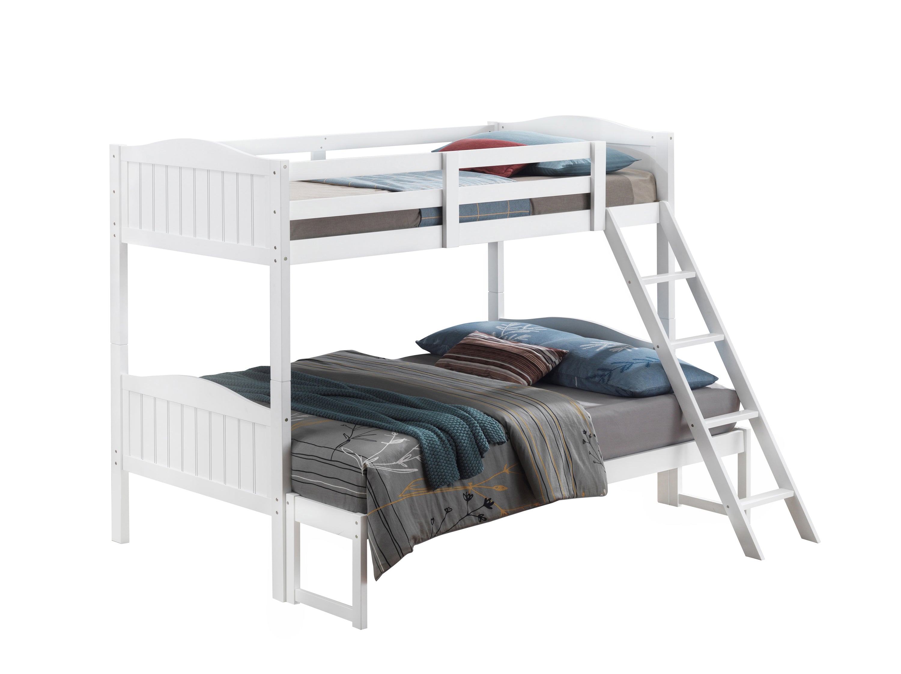 Arlo Twin Over Full Bunk Bed With Ladder White-405054WHT