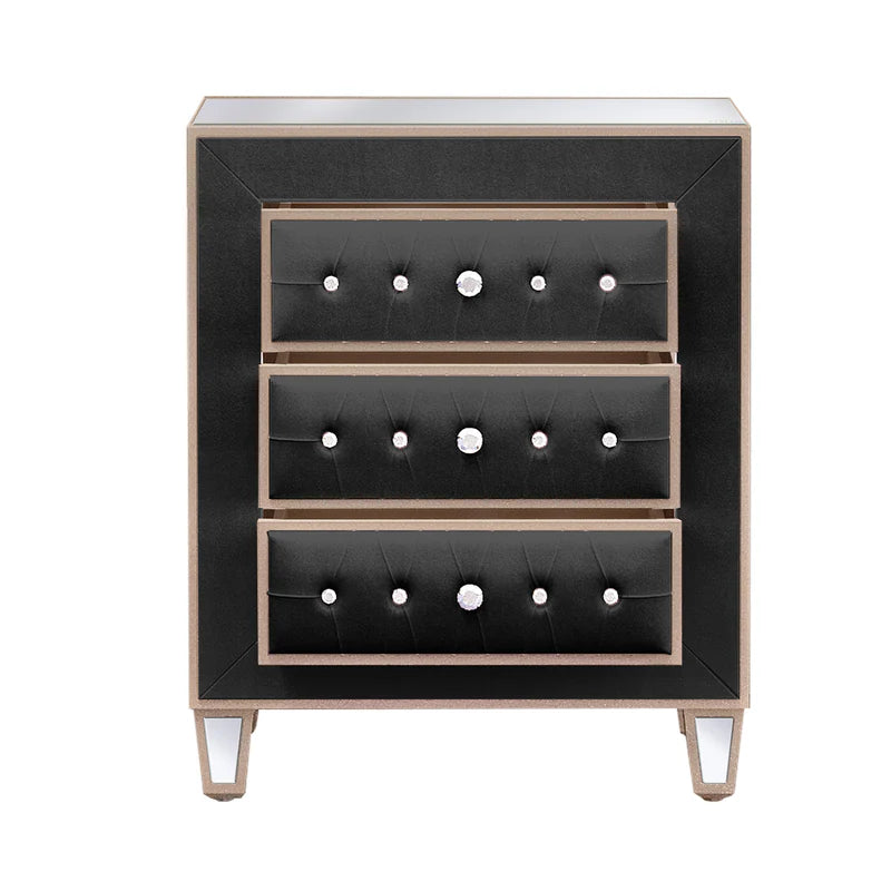 Velvet bedside table-black