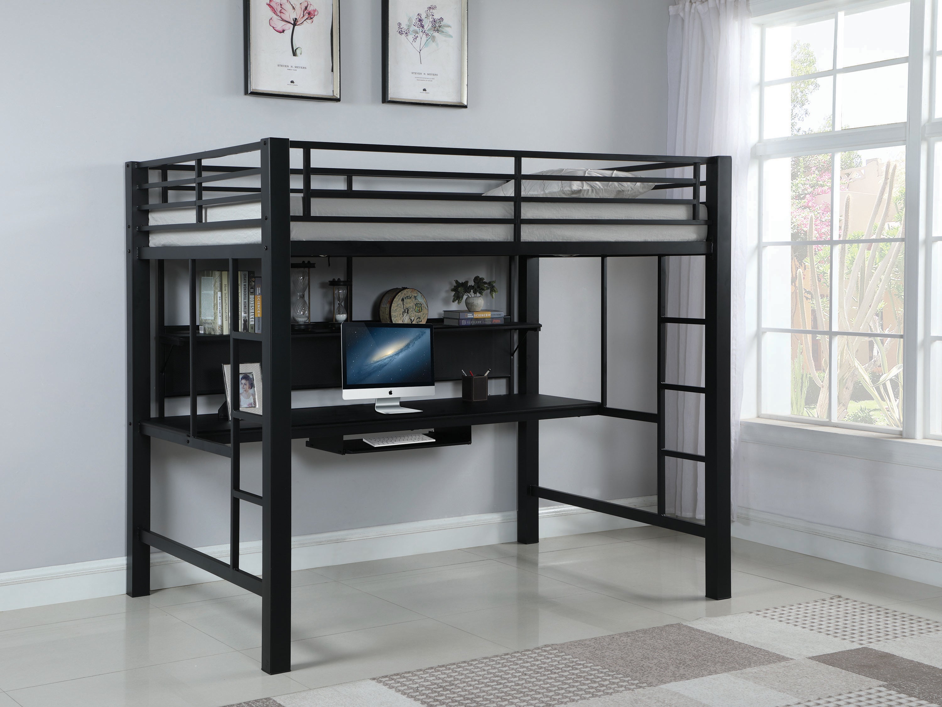 Avalon Full Workstation Loft Bed Black-460023