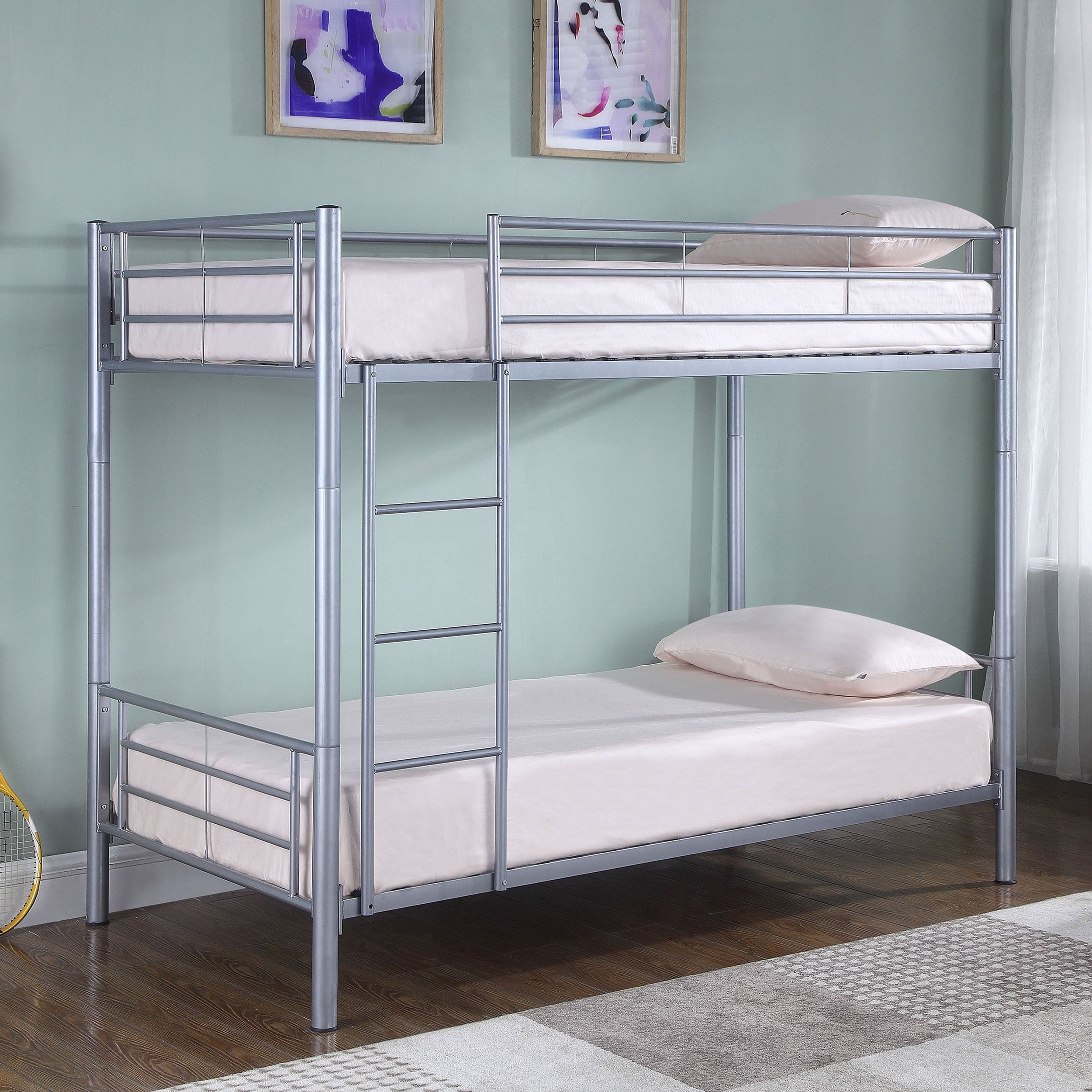 Hayward Twin Over Twin Bunk Bed Silver-460072