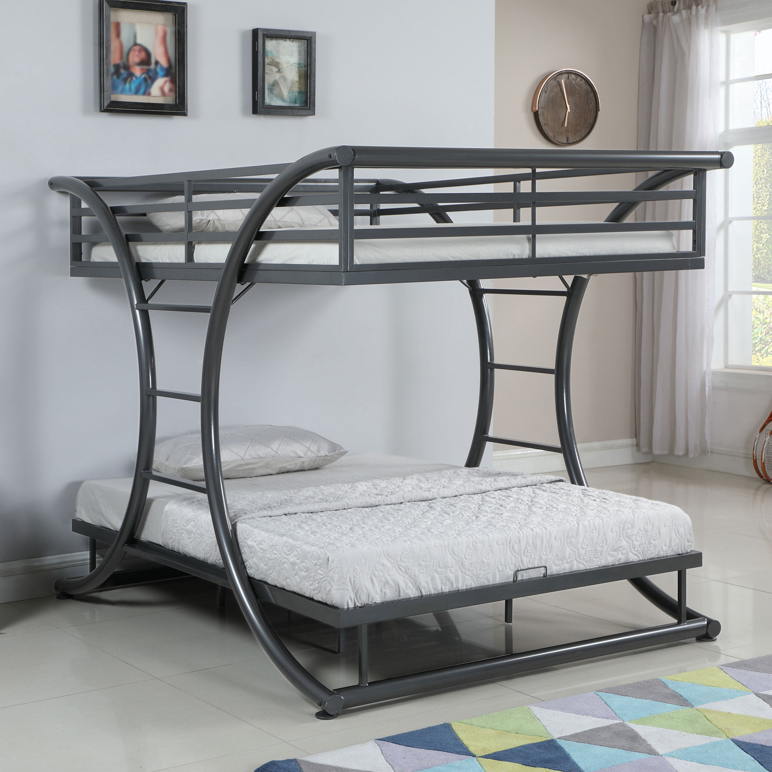 Stephan Metal Full Over Full Bunk Bed Gunmetal-460078