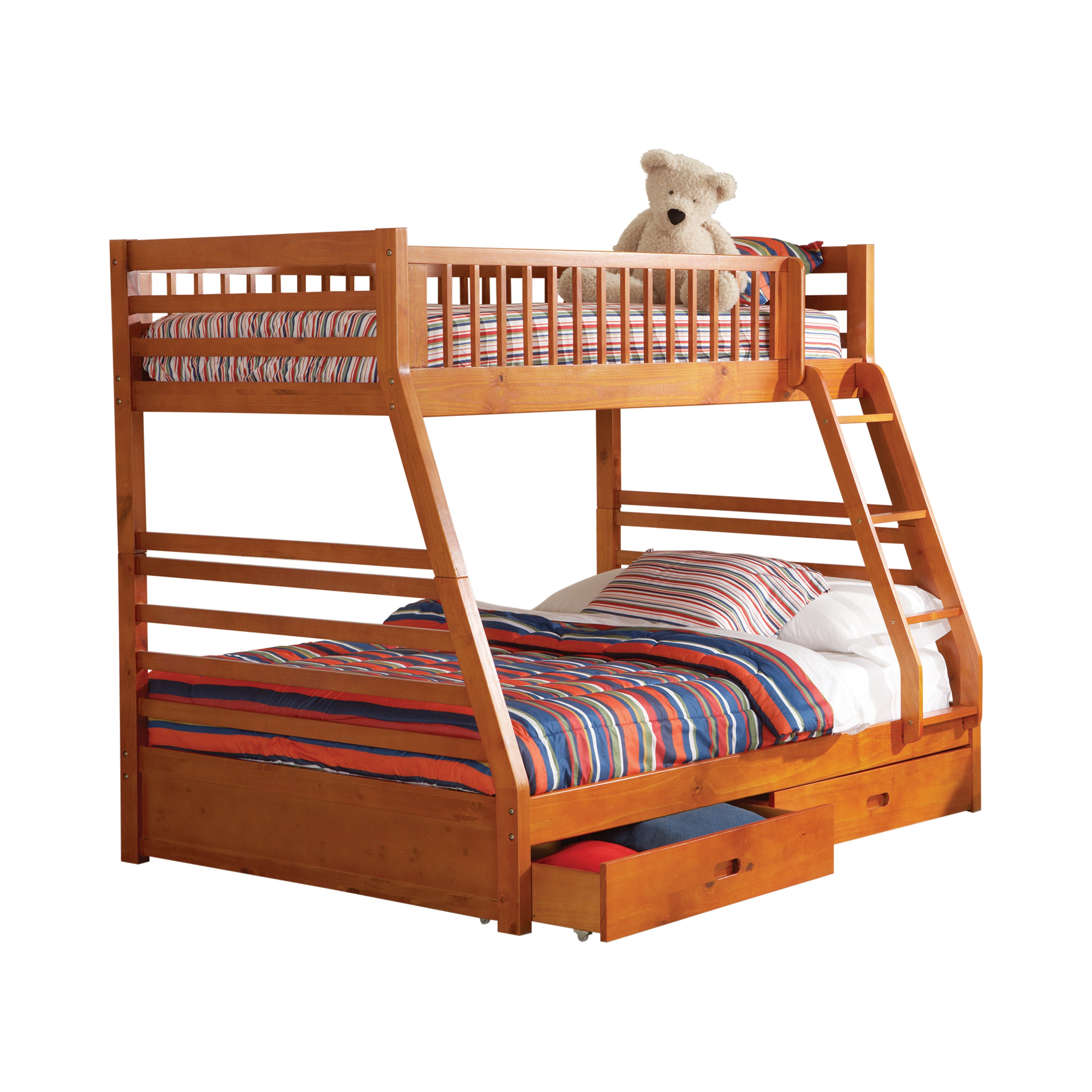 Ashton Twin Over Full 2-Drawer Bunk Bed Honey-460183