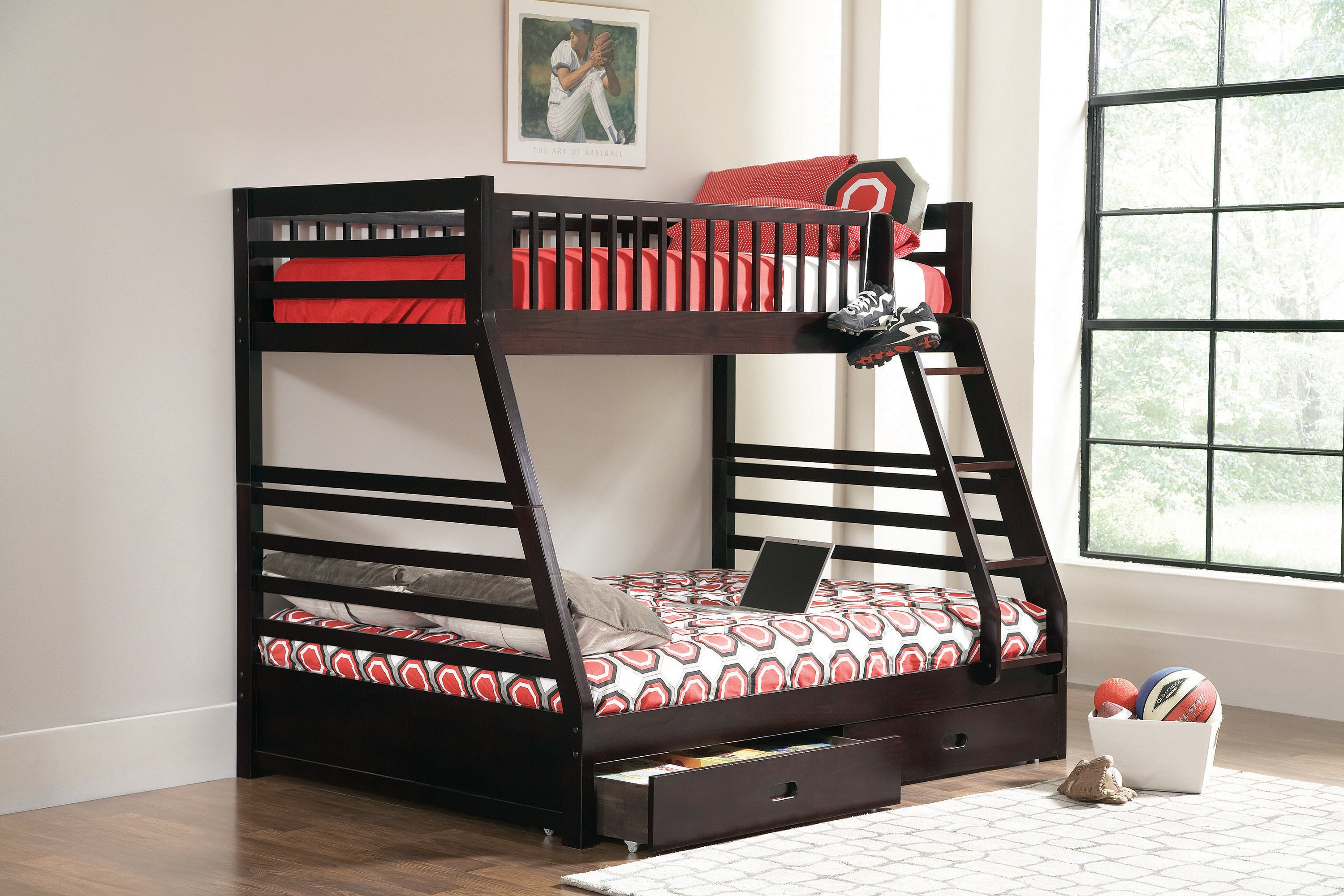 Ashton Twin Over Full 2-Drawer Bunk Bed Cappuccino-460184