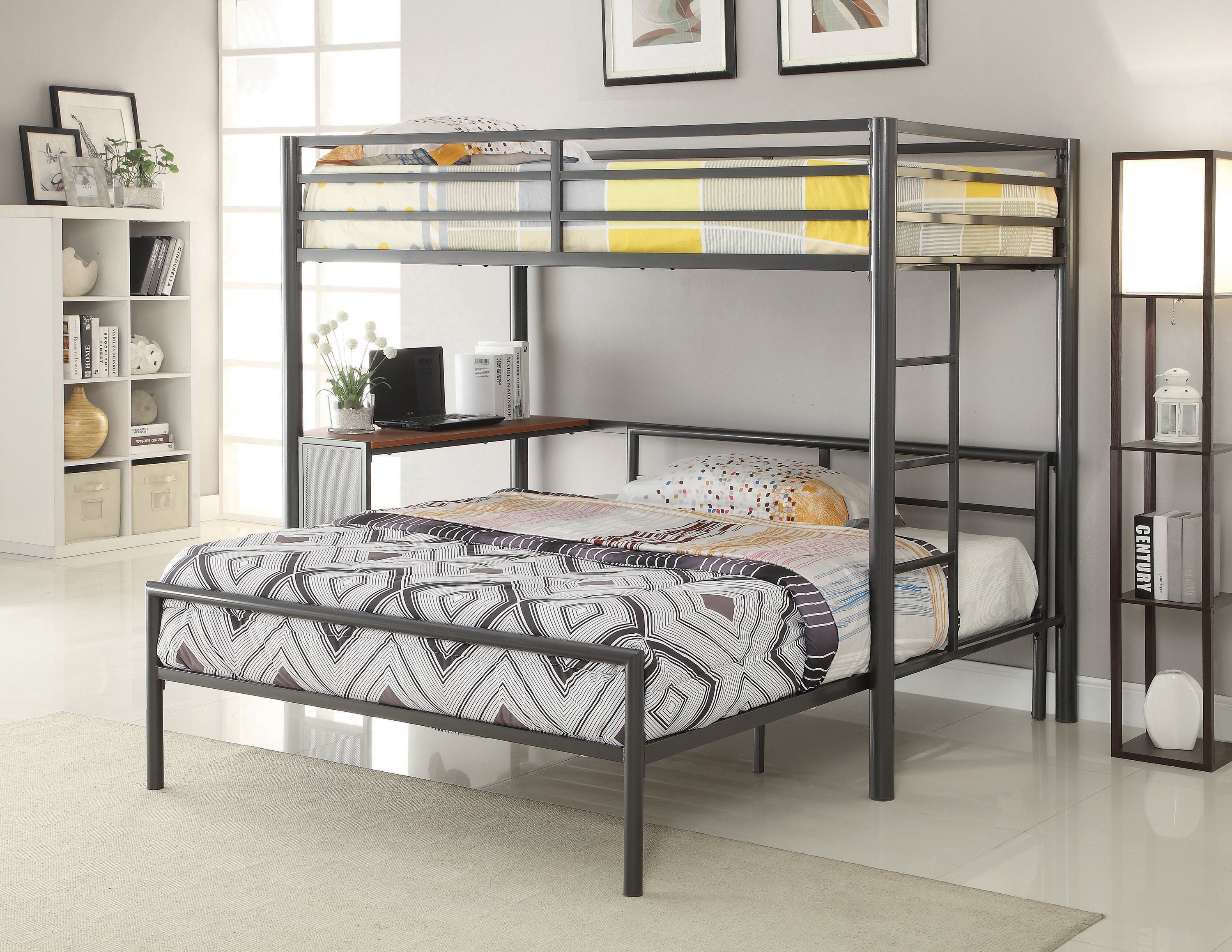 Fisher Twin Workstation Loft Bed Gunmetal-460229