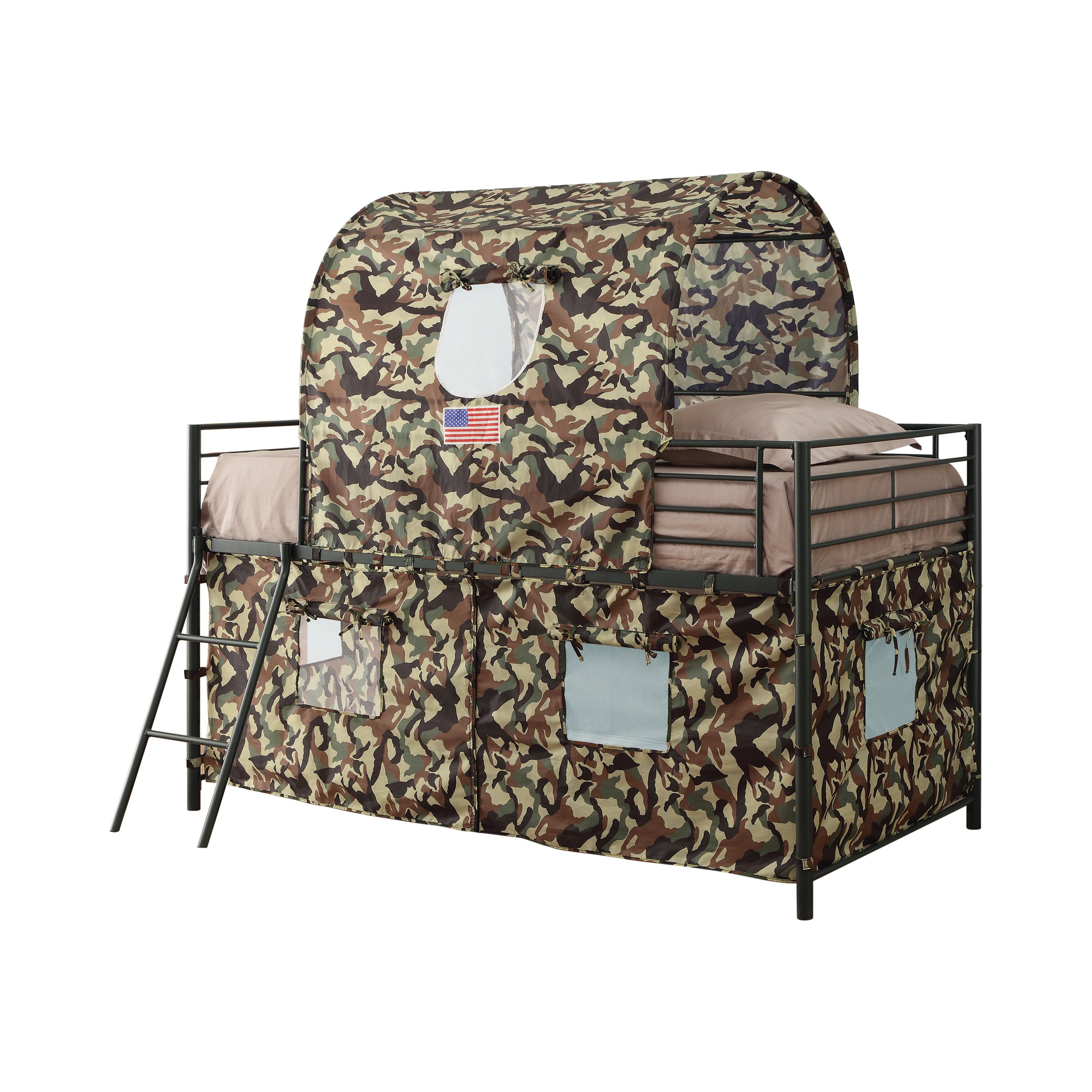 Camouflage Twin Tent Loft Bed Army Green-460331