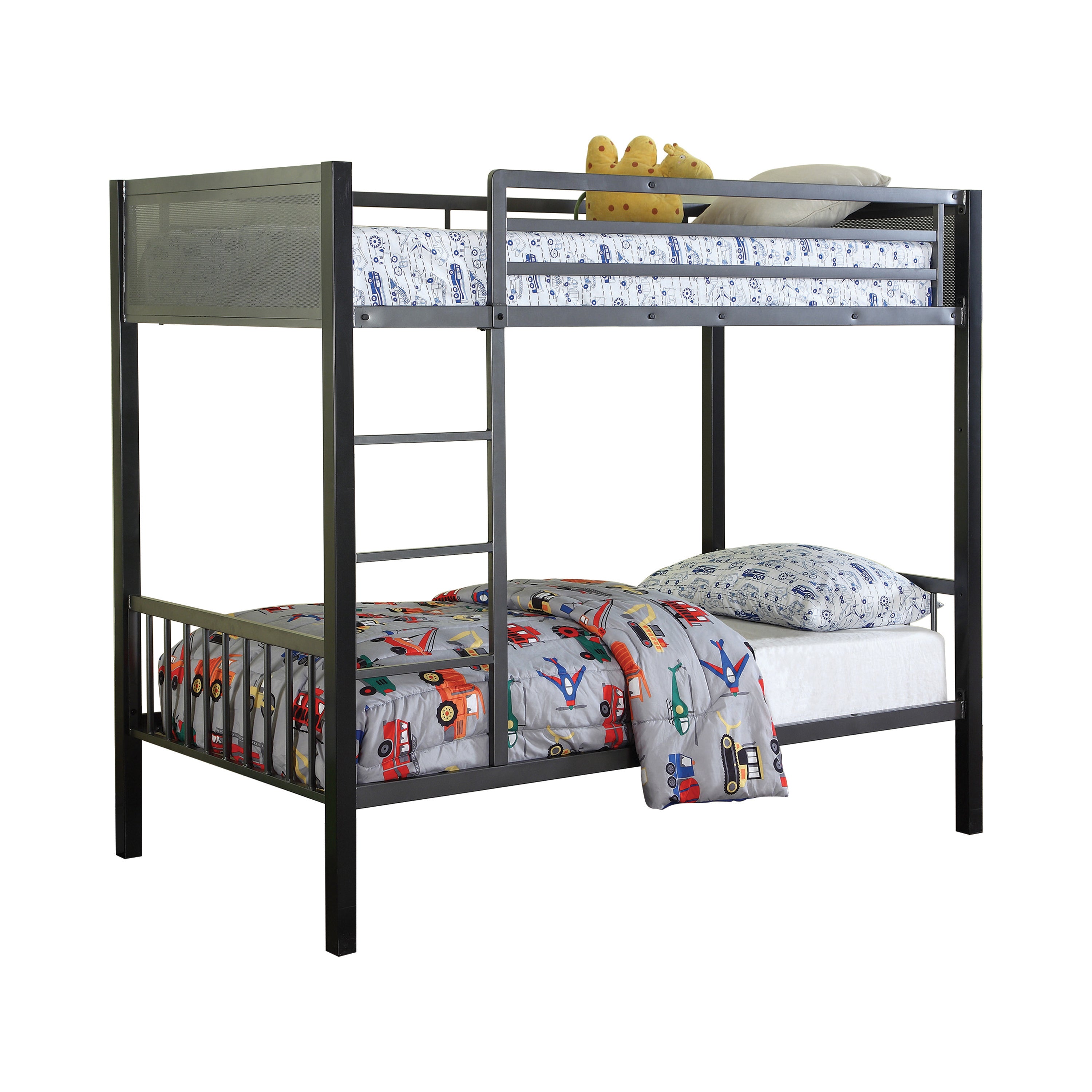 Meyers Twin Over Twin Metal Bunk Bed Black And Gunmetal-460390