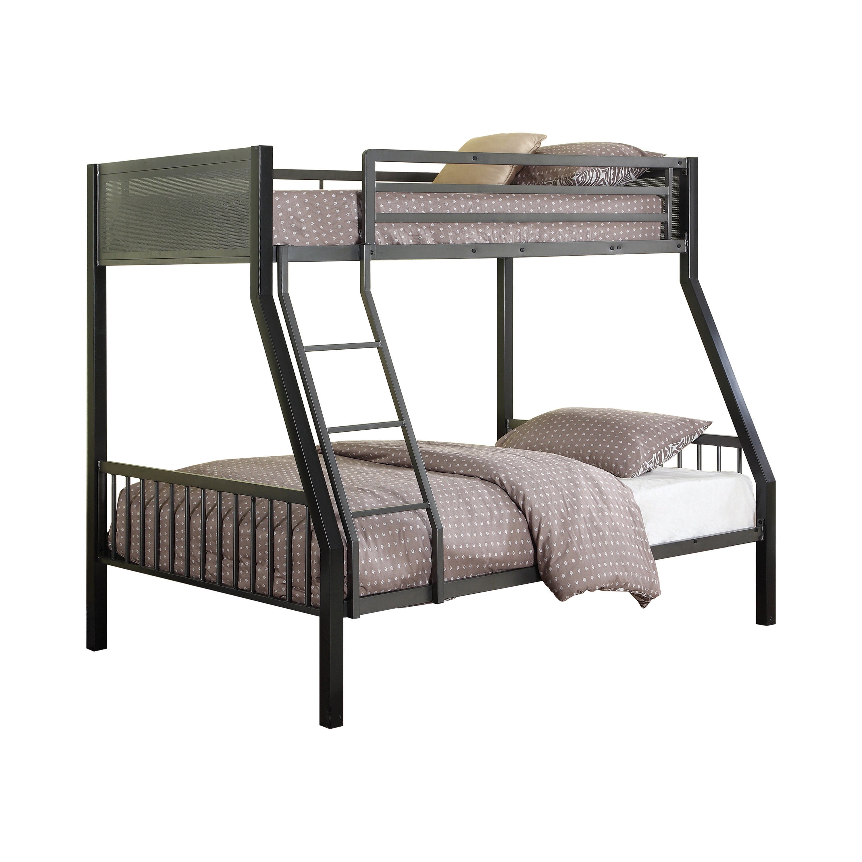 Meyers 2-Piece Metal Twin Over Full Bunk Bed Set Black And Gunmetal-460391-S2