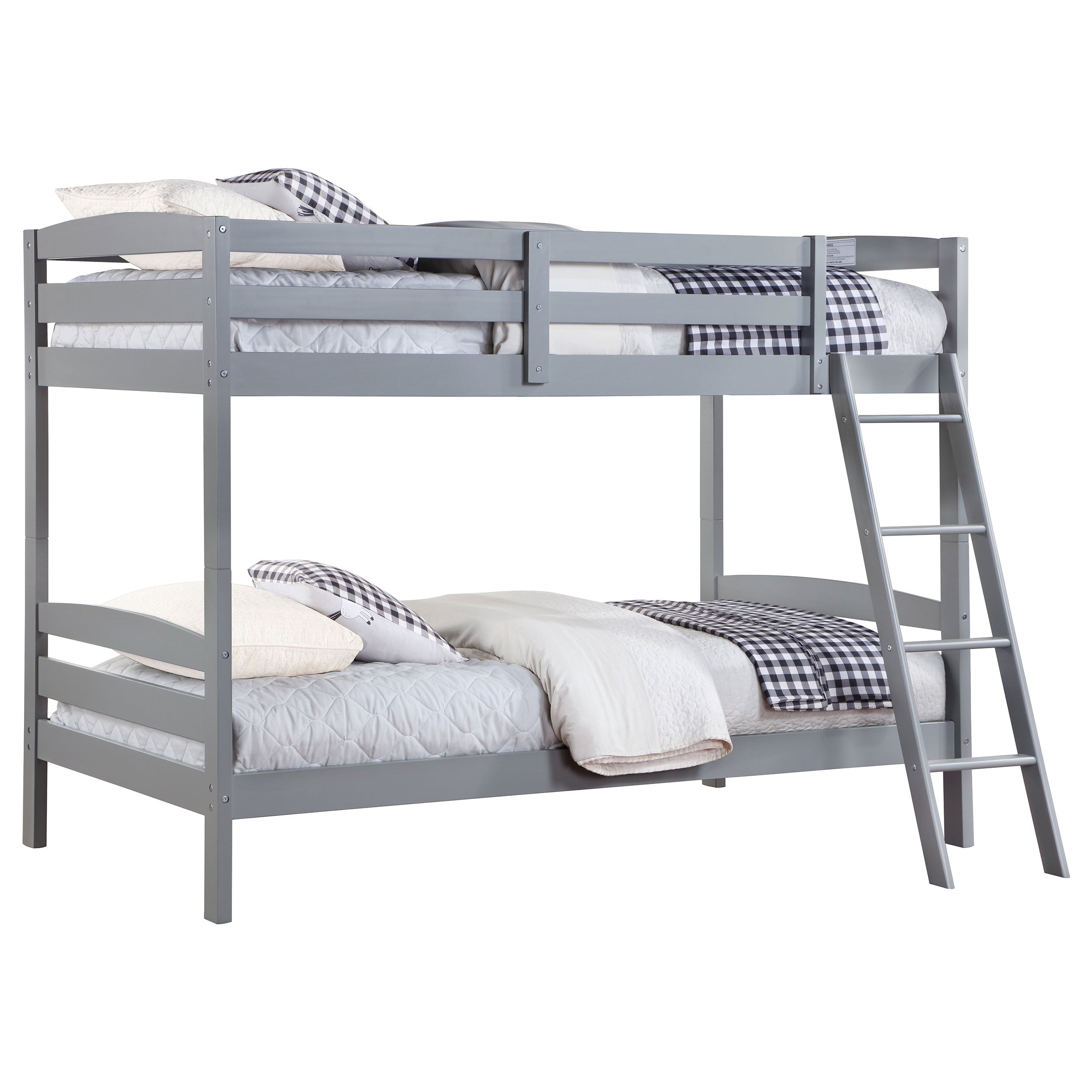 Rhea Wood Twin Over Twin Bunk Bed Grey-460563T