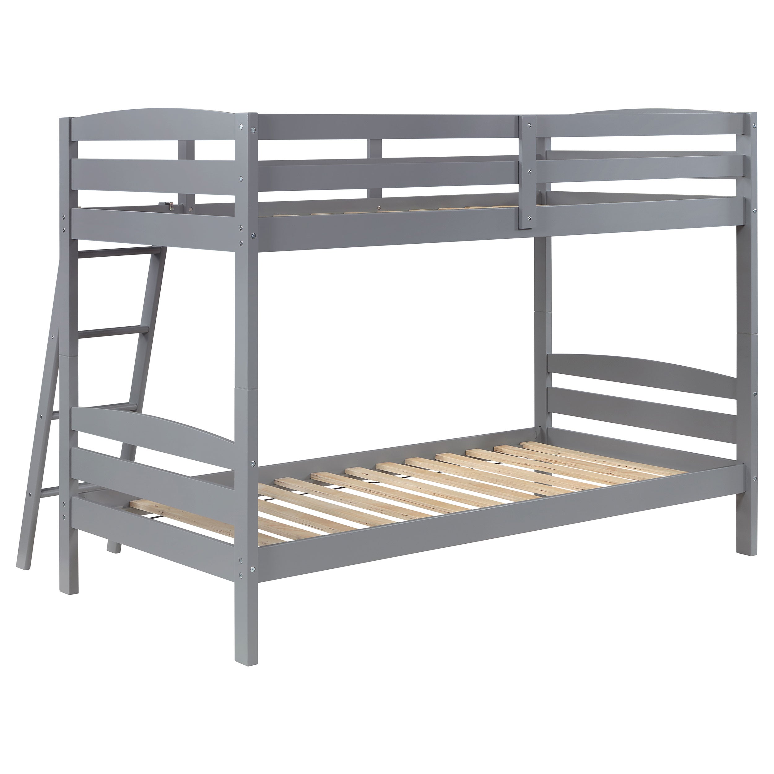 Rhea Wood Twin Over Twin Bunk Bed Grey-460563T