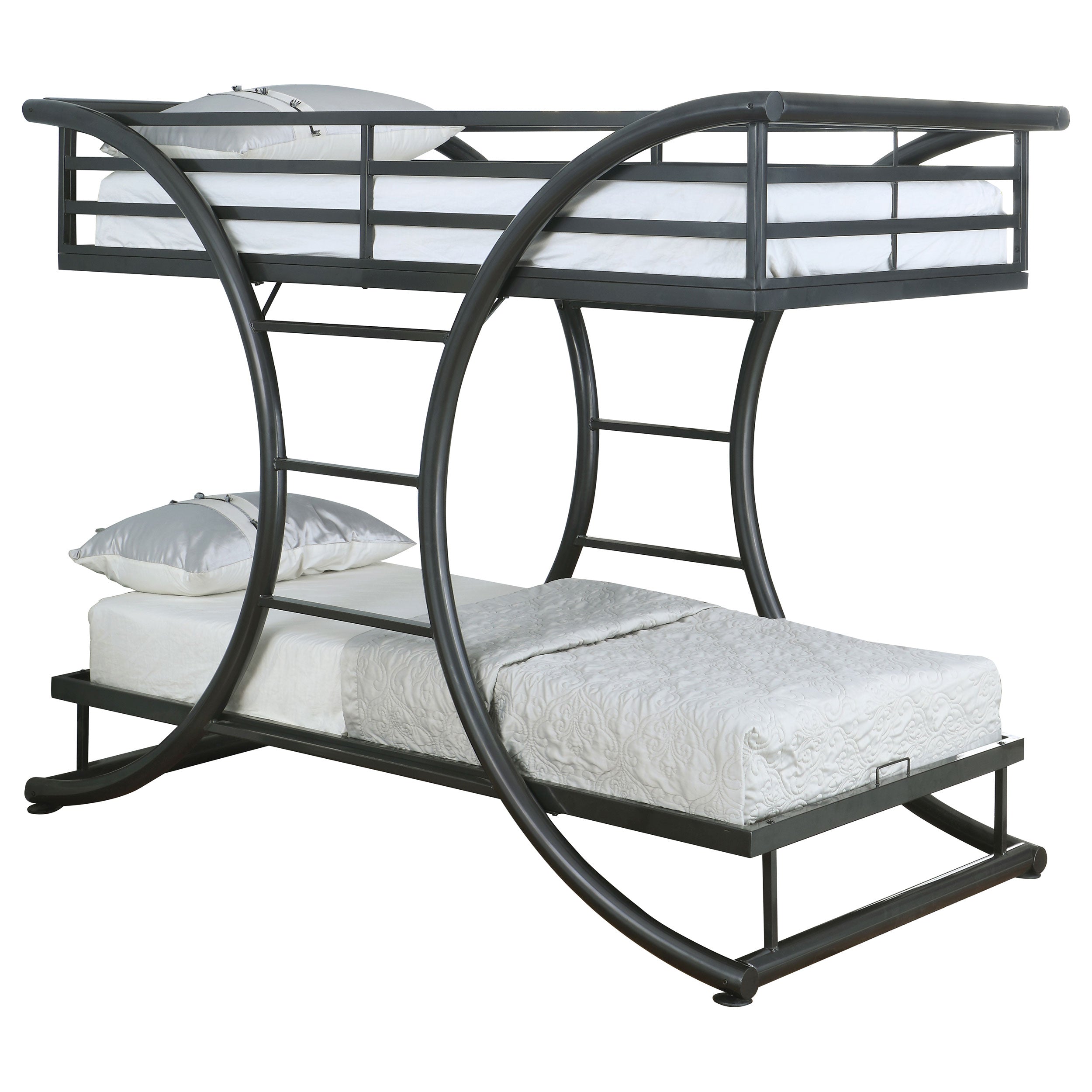 Stephan Metal Twin Over Twin Bunk Bed Gunmetal-461078