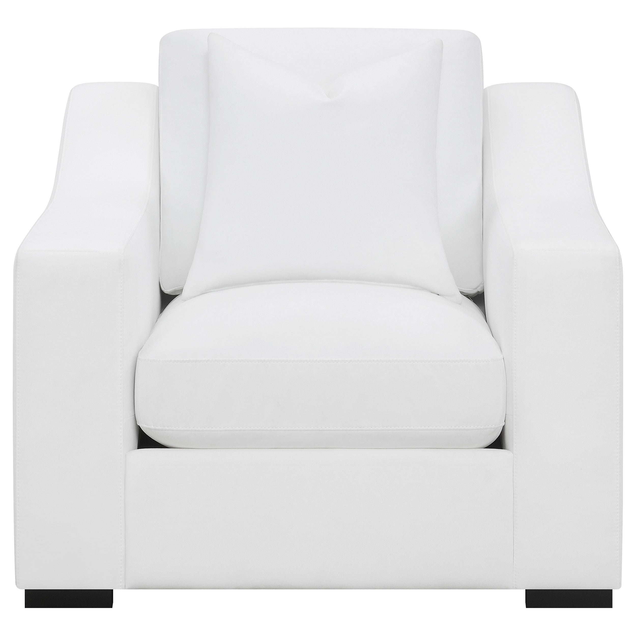 Ashlyn Upholstered Sloped Arms Chair White-509893