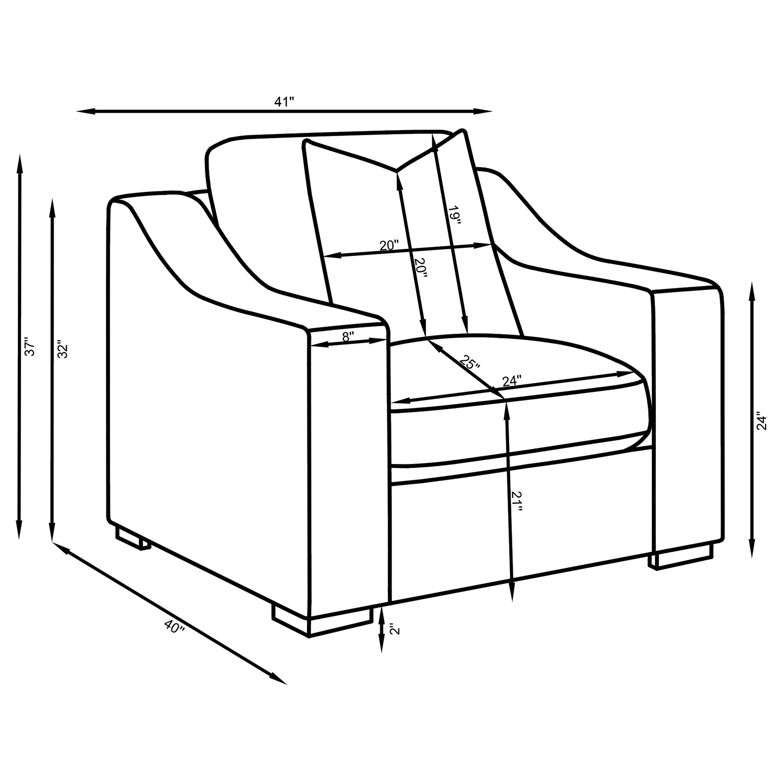 Ashlyn Upholstered Sloped Arms Chair White-509893