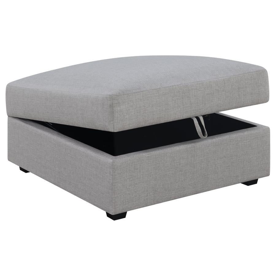 Cambria Upholstered Square Storage Ottoman Grey - 551513