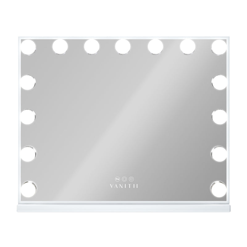 Mary Hollywood Vanity Mirror XXL - 15 Dimmable LED Bulbs  -- VNT-5846-JM-WHT