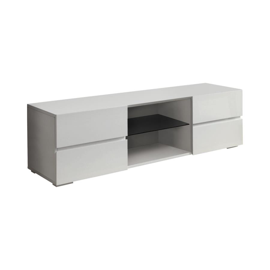 Galvin 4-Drawer TV Console Glossy White - 700825