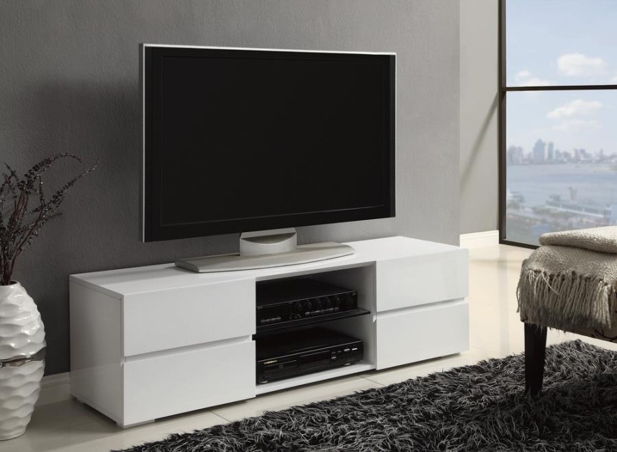 Galvin 4-Drawer TV Console Glossy White - 700825
