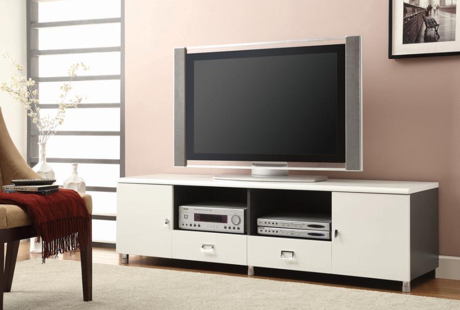 Burkett 2-Drawer TV Console White And Grey - 700910